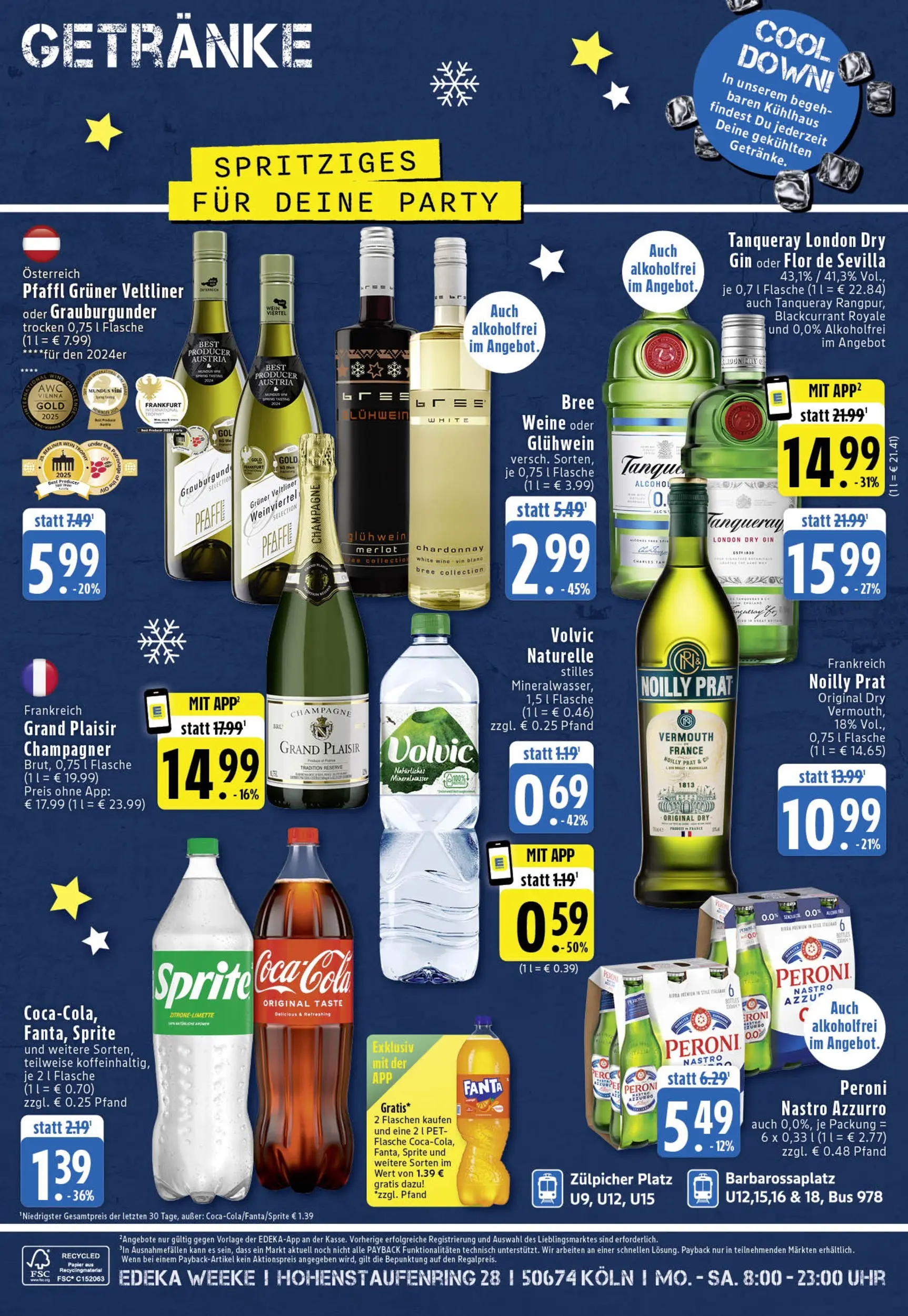 Edeka prospekt Köln	 (ab 07.12.2025) » Angebote Online | Seite: 8 | Produkte: Fanta, Sprite, Wein, Gin