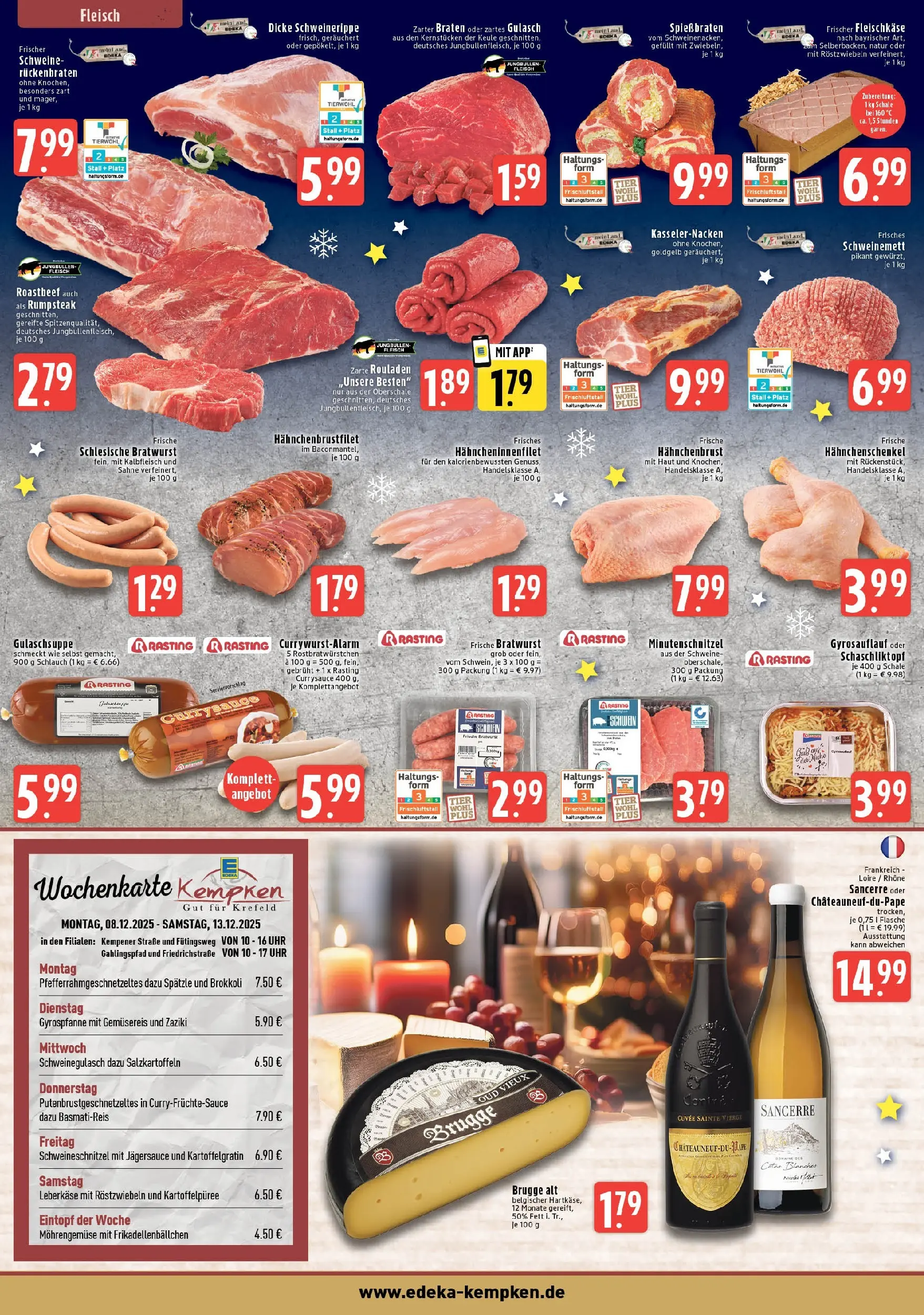 Edeka prospekt Krefeld	 (ab 07.12.2025) » Angebote Online | Seite: 2 | Produkte: Schweinegulasch, Rumpsteak, Basmatireis, Sahne