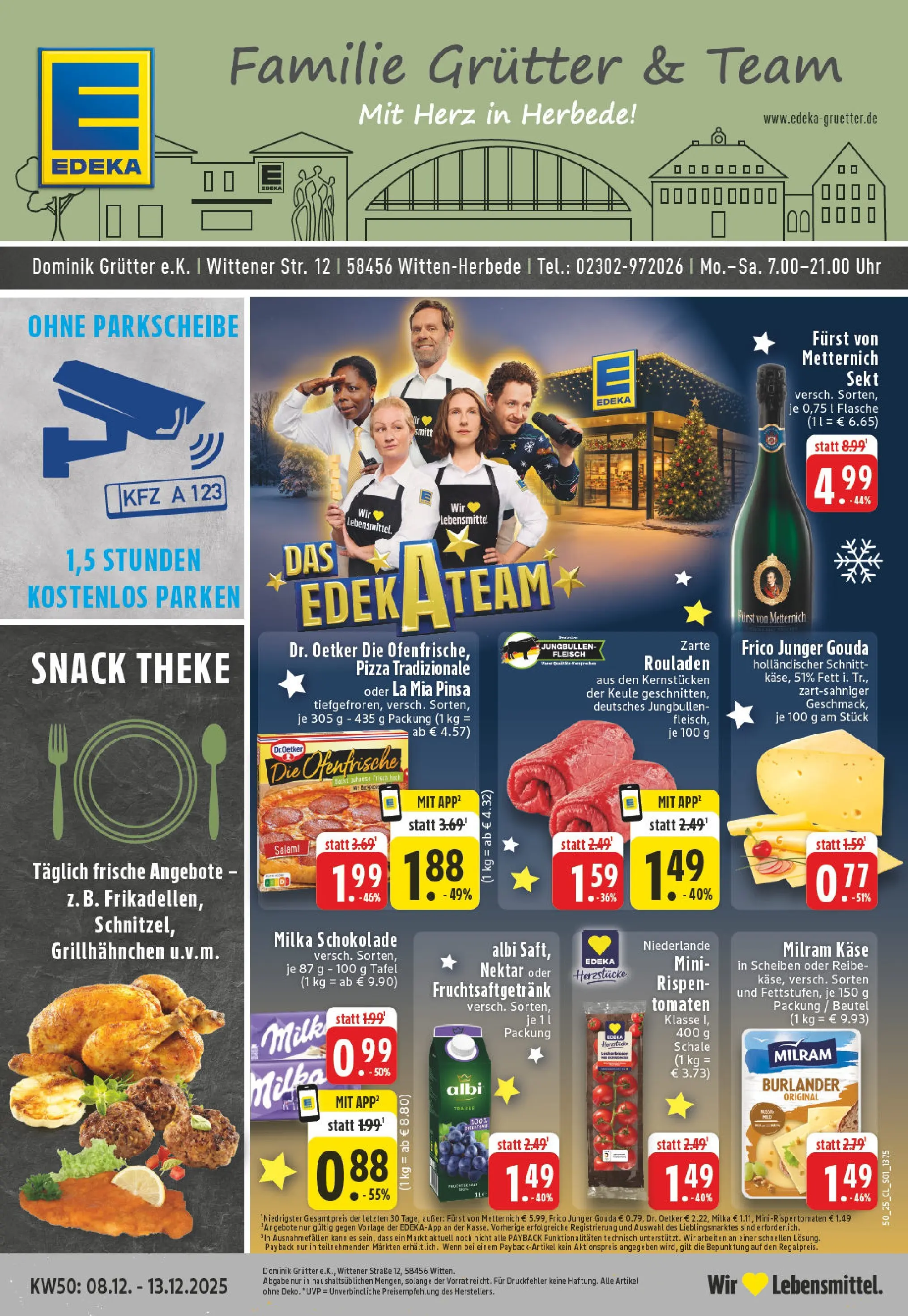 Edeka prospekt Witten-Herbede	 (ab 07.12.2025) » Angebote Online | Seite: 1 | Produkte: Käse, Milka schokolade, Gouda, Ofenfrische