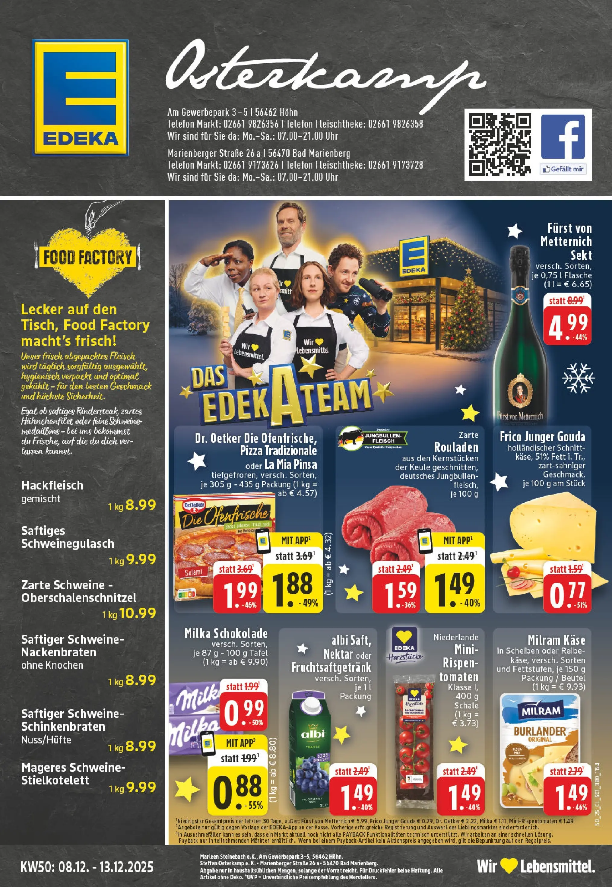 Edeka prospekt Bad Marienberg	 (ab 07.12.2025) » Angebote Online | Seite: 1 | Produkte: Schweinegulasch, Milka schokolade, Bad, Milka