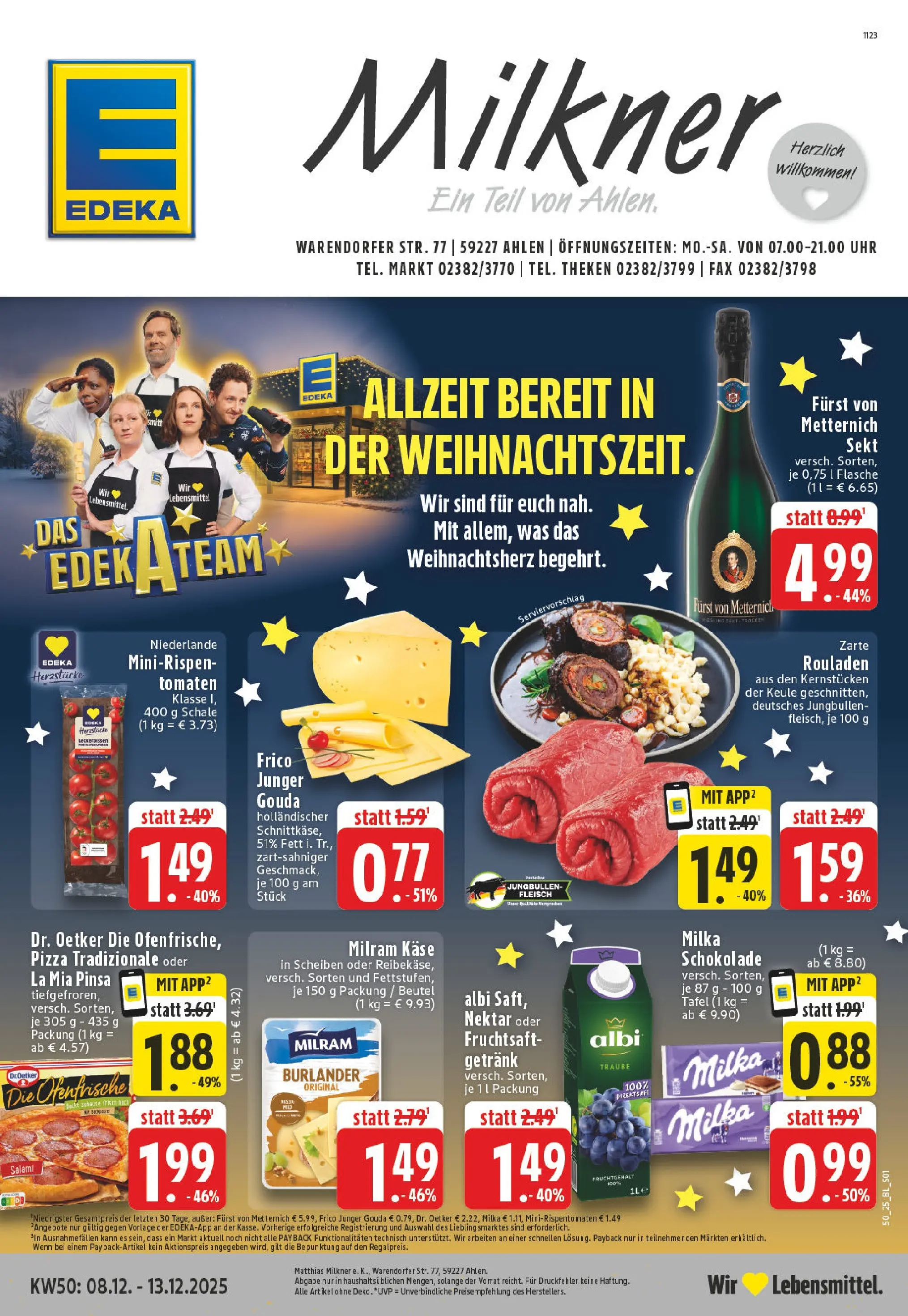 Edeka prospekt Ahlen	 (ab 07.12.2025) » Angebote Online | Seite: 1 | Produkte: Schokolade, Milka schokolade, Ofenfrische, Fleisch