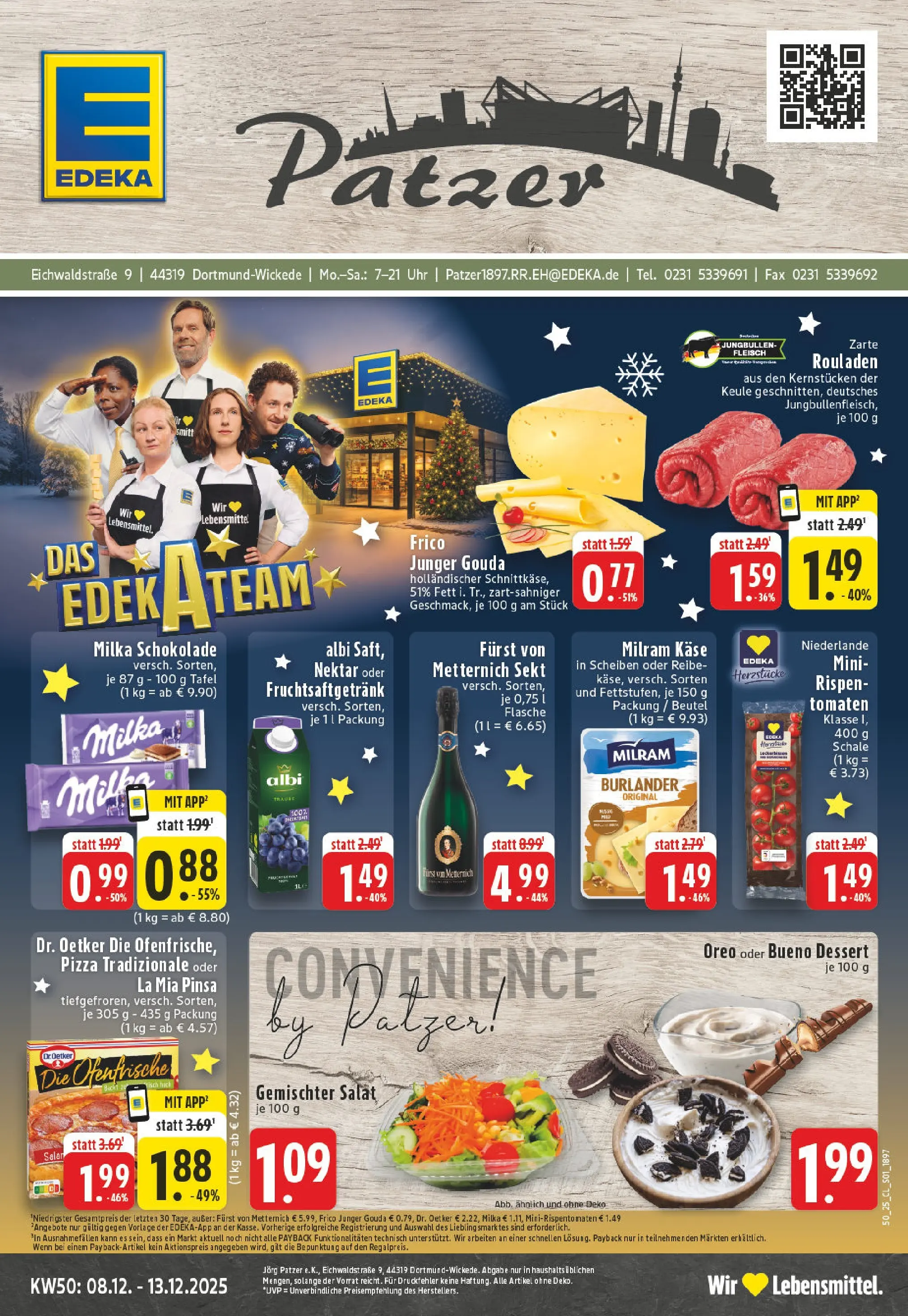 Edeka prospekt Dortmund - Wickede	 (ab 07.12.2025) » Angebote Online | Seite: 1 | Produkte: Käse, Gouda, Milka, Uhr
