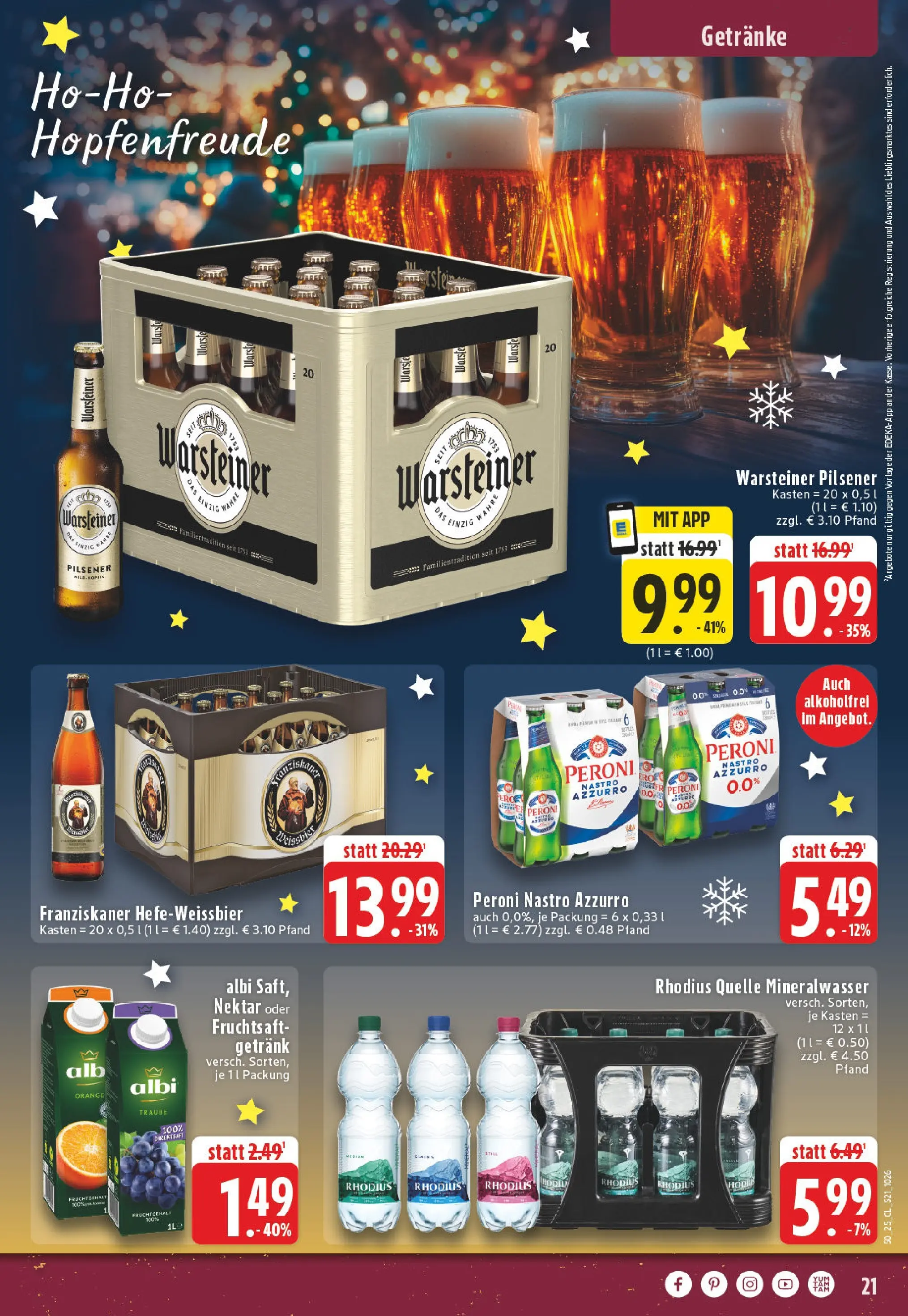 Edeka prospekt Koblenz	 (ab 07.12.2025) » Angebote Online | Seite: 21 | Produkte: Franziskaner, Mineralwasser, Warsteiner, Fruchtsaft