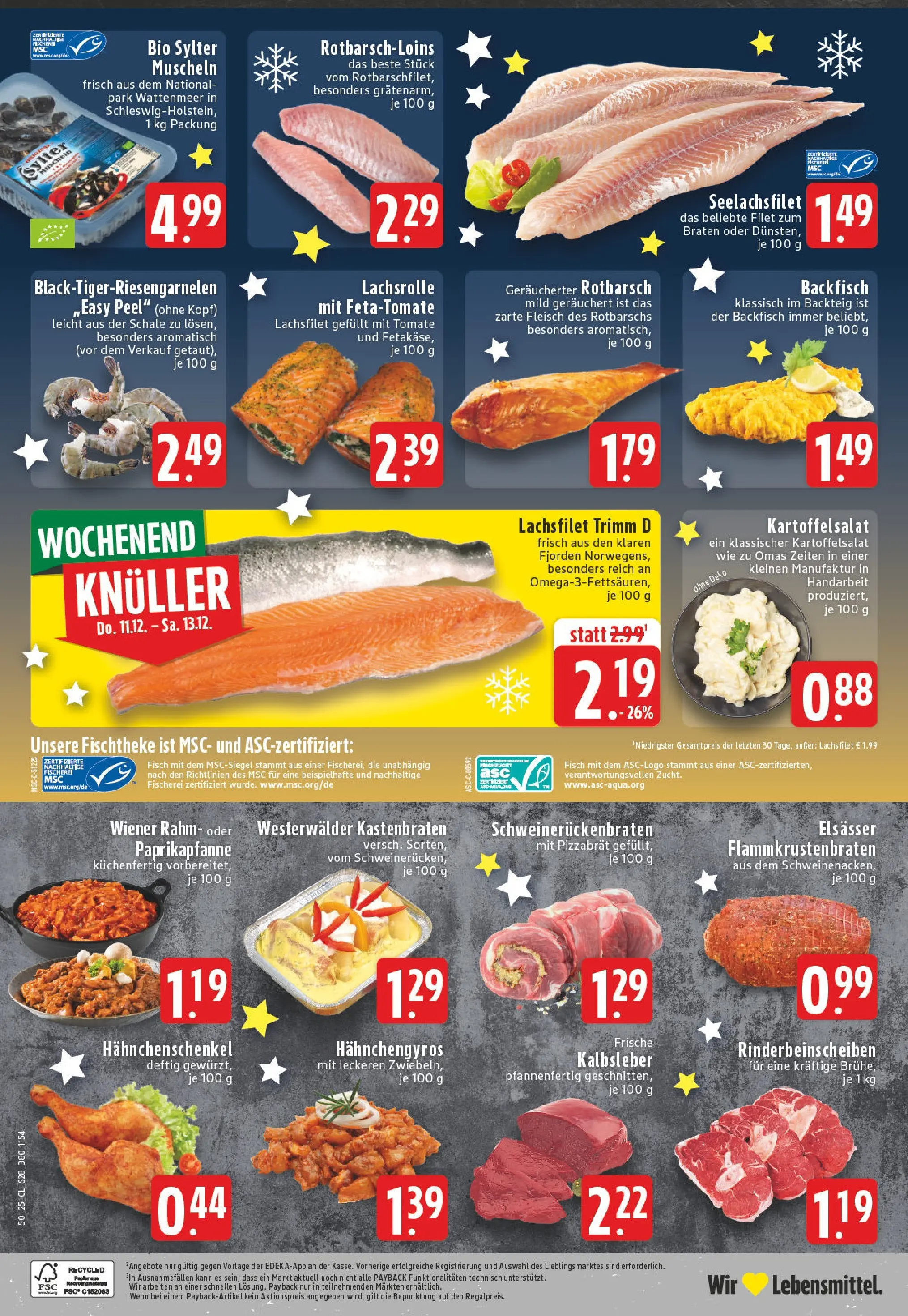 Edeka prospekt Bad Marienberg	 (ab 07.12.2025) » Angebote Online | Seite: 30 | Produkte: Hahnchenschenkel, Kalbsleber, Fisch, Fleisch