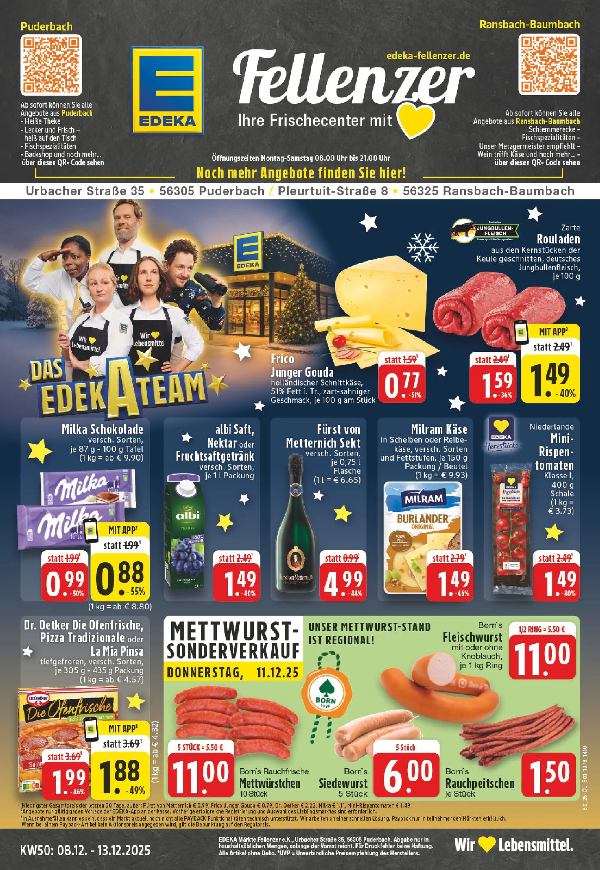 Edeka prospekt Ransbach-Baumbach	 (ab 07.12.2025) » Angebote Online | Seite: 1 | Produkte: Käse, Theke, Schokolade, Milram
