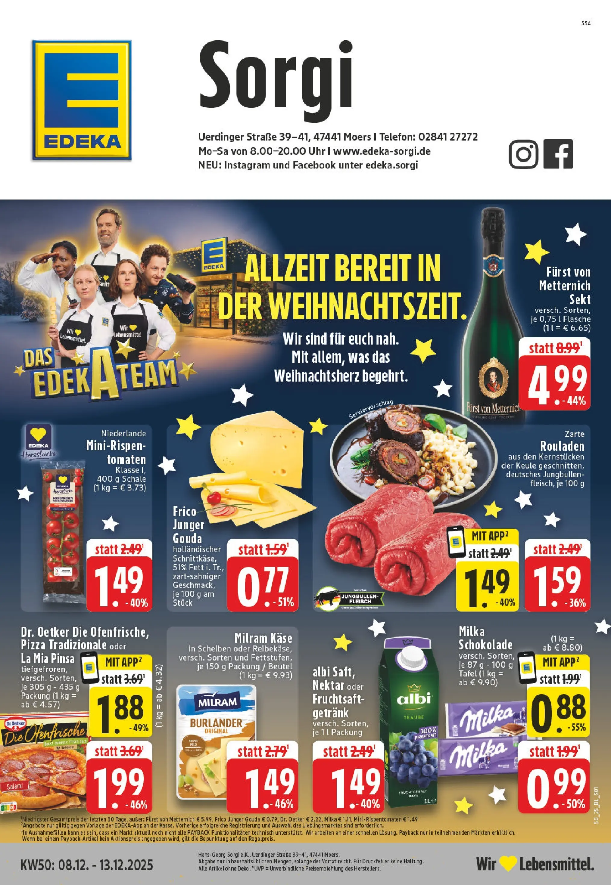 Edeka prospekt Moers	 (ab 07.12.2025) » Angebote Online | Seite: 1 | Produkte: Sekt, Tomaten, Fruchtsaft, Uhr