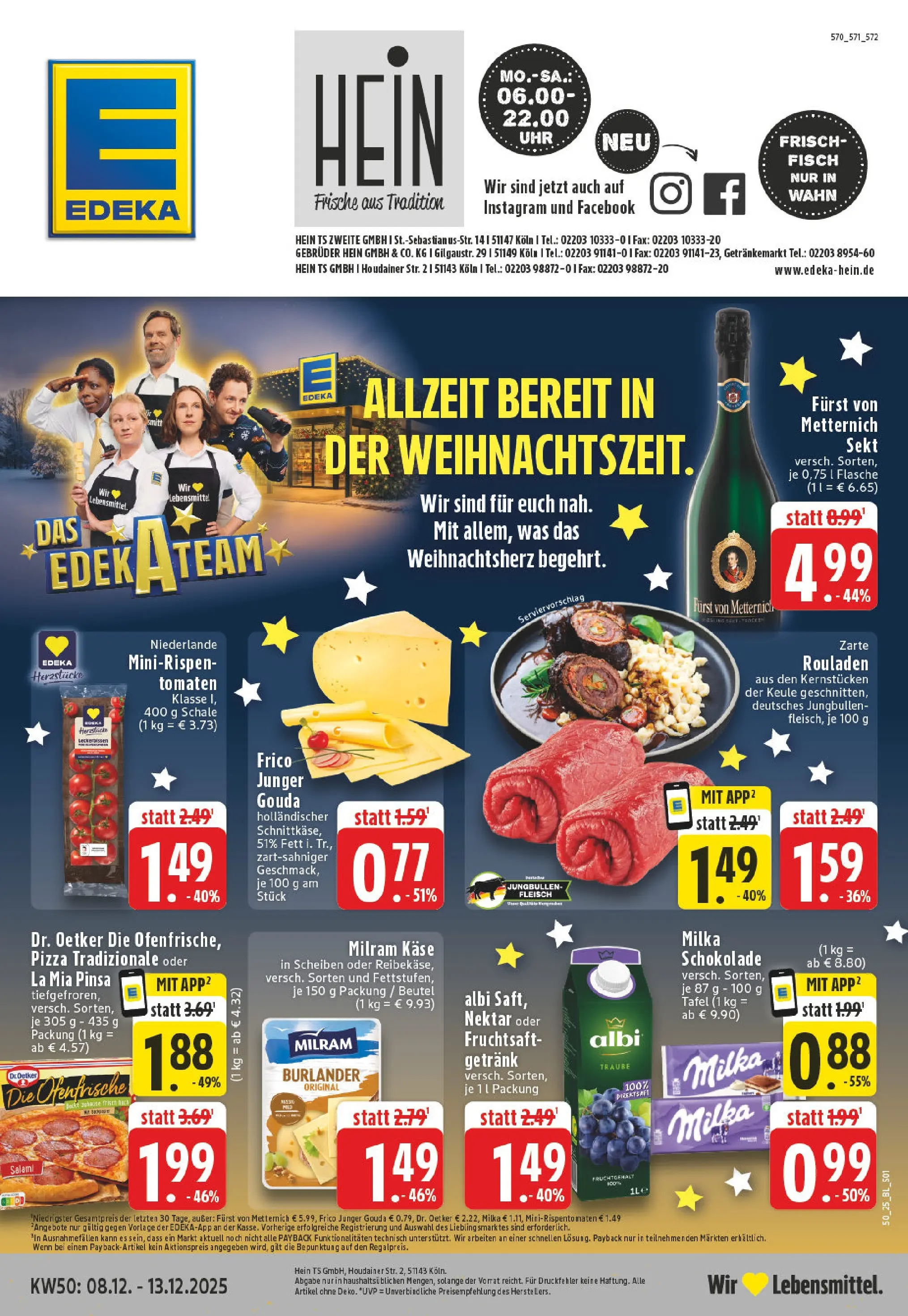 Edeka prospekt Köln	 (ab 08.12.2025) » Angebote Online | Seite: 1 | Produkte: Tomaten, Fisch, Milram, Pizza