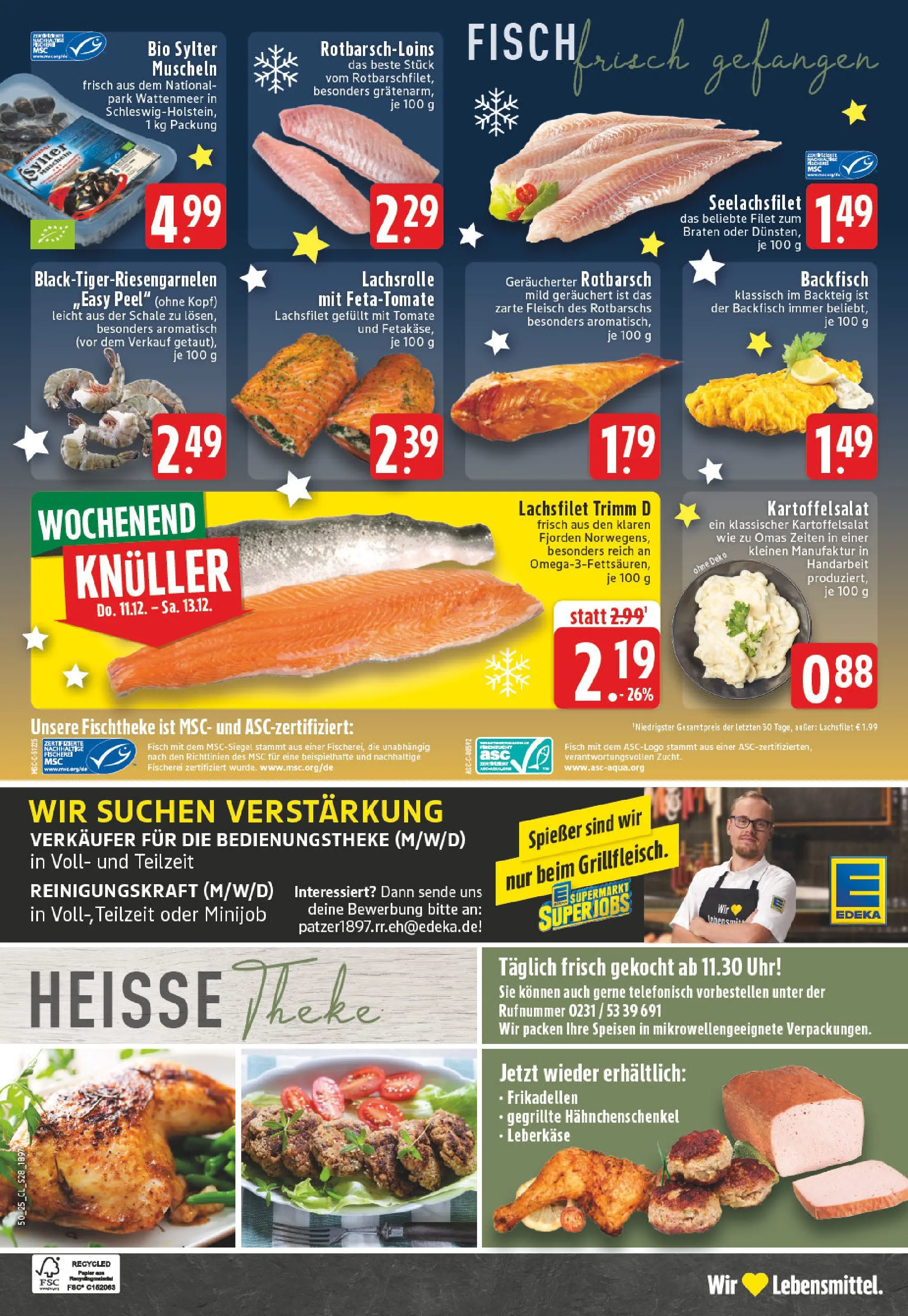 Edeka prospekt Dortmund - Wickede	 (ab 07.12.2025) » Angebote Online | Seite: 30 | Produkte: Theke, Fisch, Uhr, Leberkase