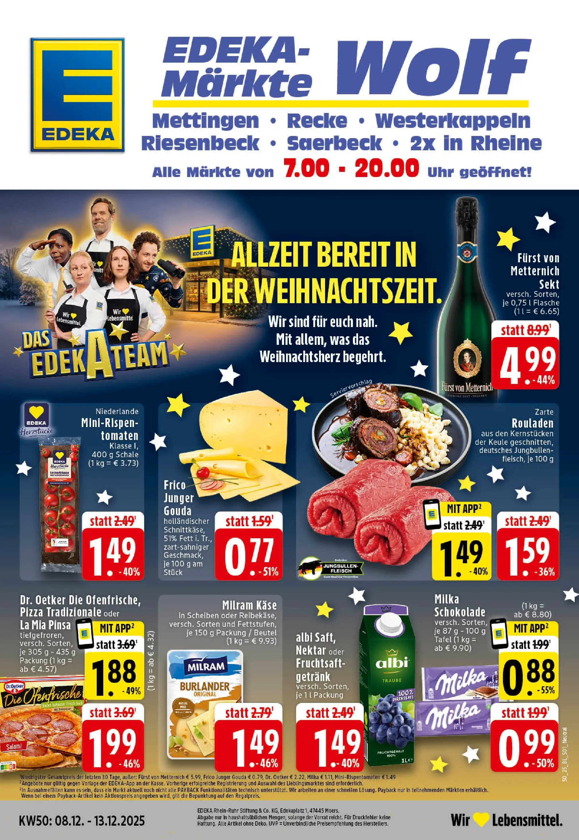 Edeka prospekt Hörstel-Riesenbeck	 (ab 07.12.2025) » Angebote Online | Seite: 1 | Produkte: Gouda, Fruchtsaft, Fleisch, Uhr