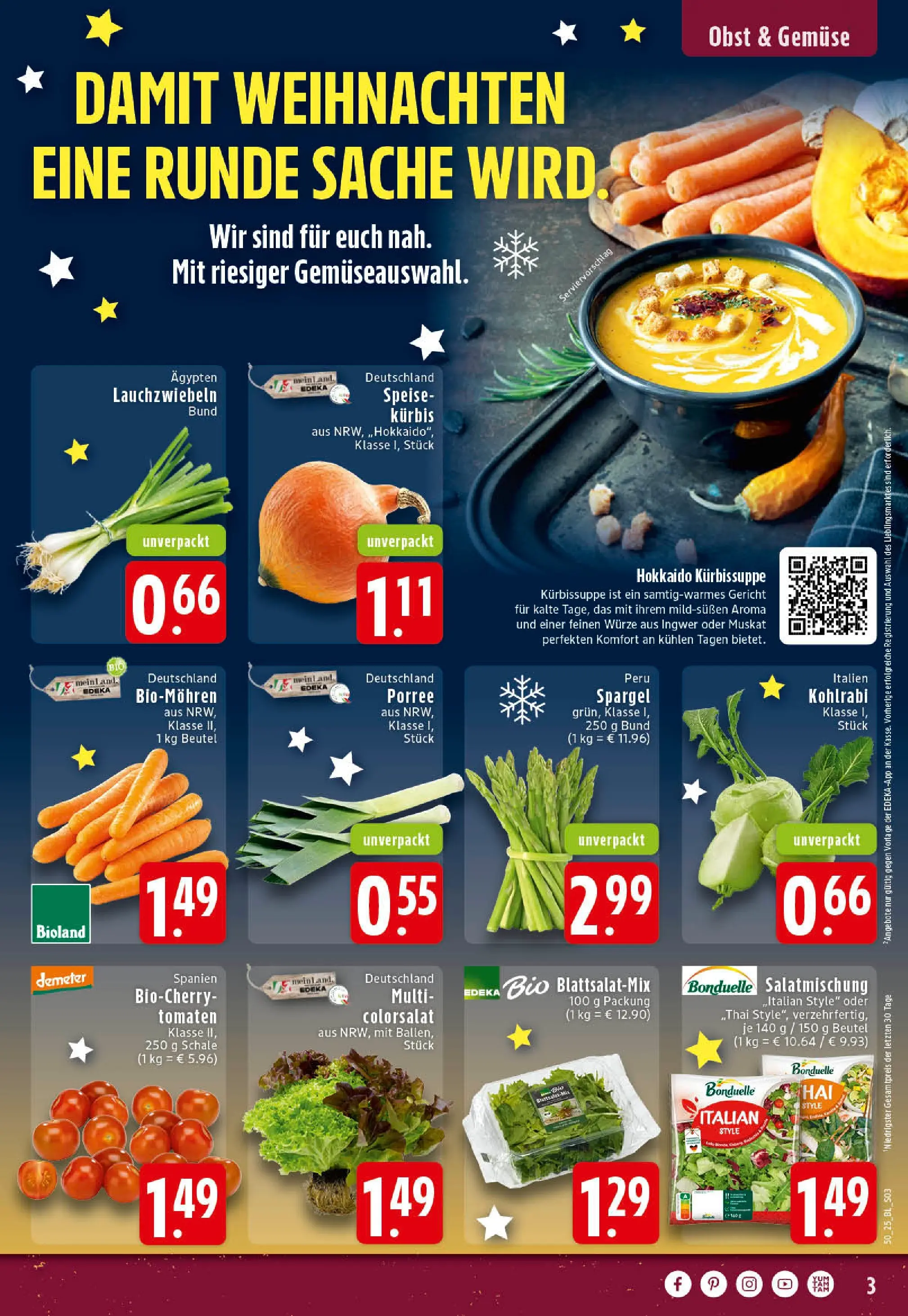 Edeka prospekt Hörstel-Riesenbeck	 (ab 07.12.2025) » Angebote Online | Seite: 3 | Produkte: Kohlrabi, Tomaten, Gemüse, Kürbis