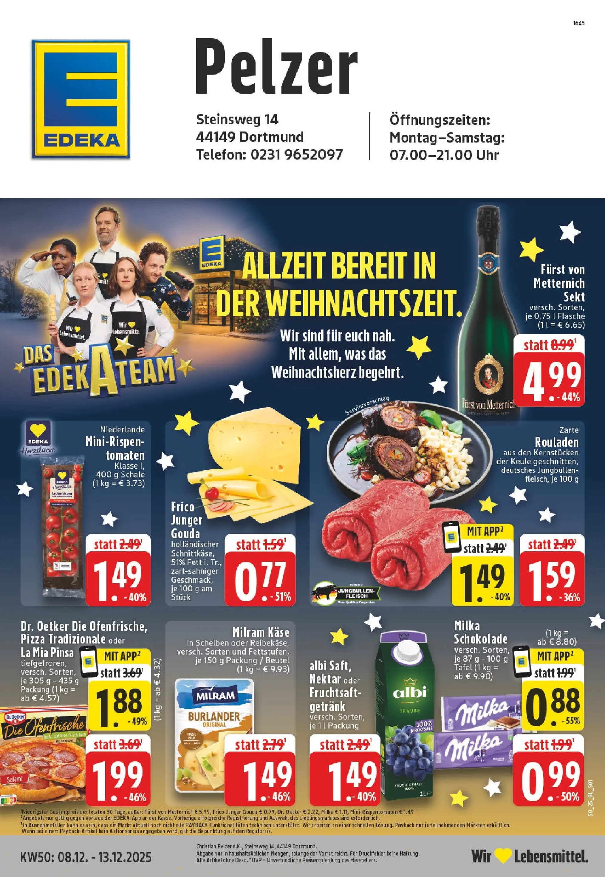 Edeka prospekt Dortmund - Oespel	 (ab 07.12.2025) » Angebote Online | Seite: 1 | Produkte: Schokolade, Milka schokolade, Sekt, Fleisch