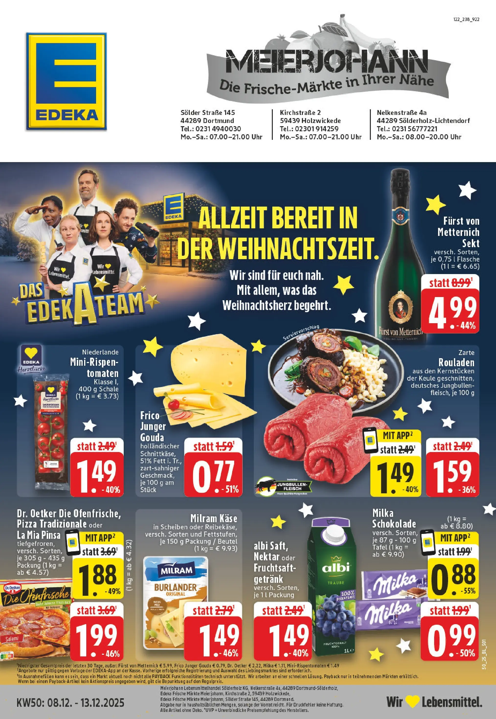 Edeka prospekt Dortmund	 (ab 07.12.2025) » Angebote Online | Seite: 1 | Produkte: Furst von metternich, Milka schokolade, Tomaten, Fleisch