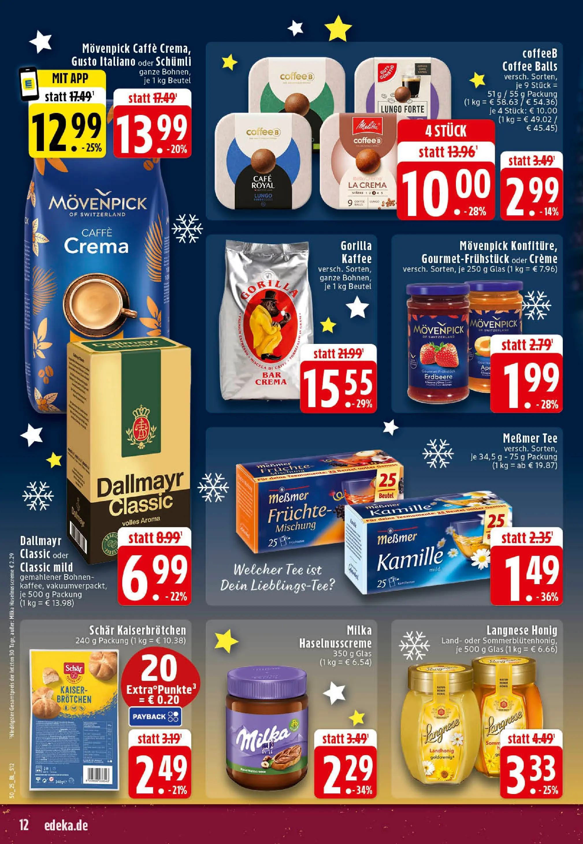 Edeka prospekt Hörstel-Riesenbeck	 (ab 07.12.2025) » Angebote Online | Seite: 12 | Produkte: Langnese, Kaffee, Dallmayr, Tee