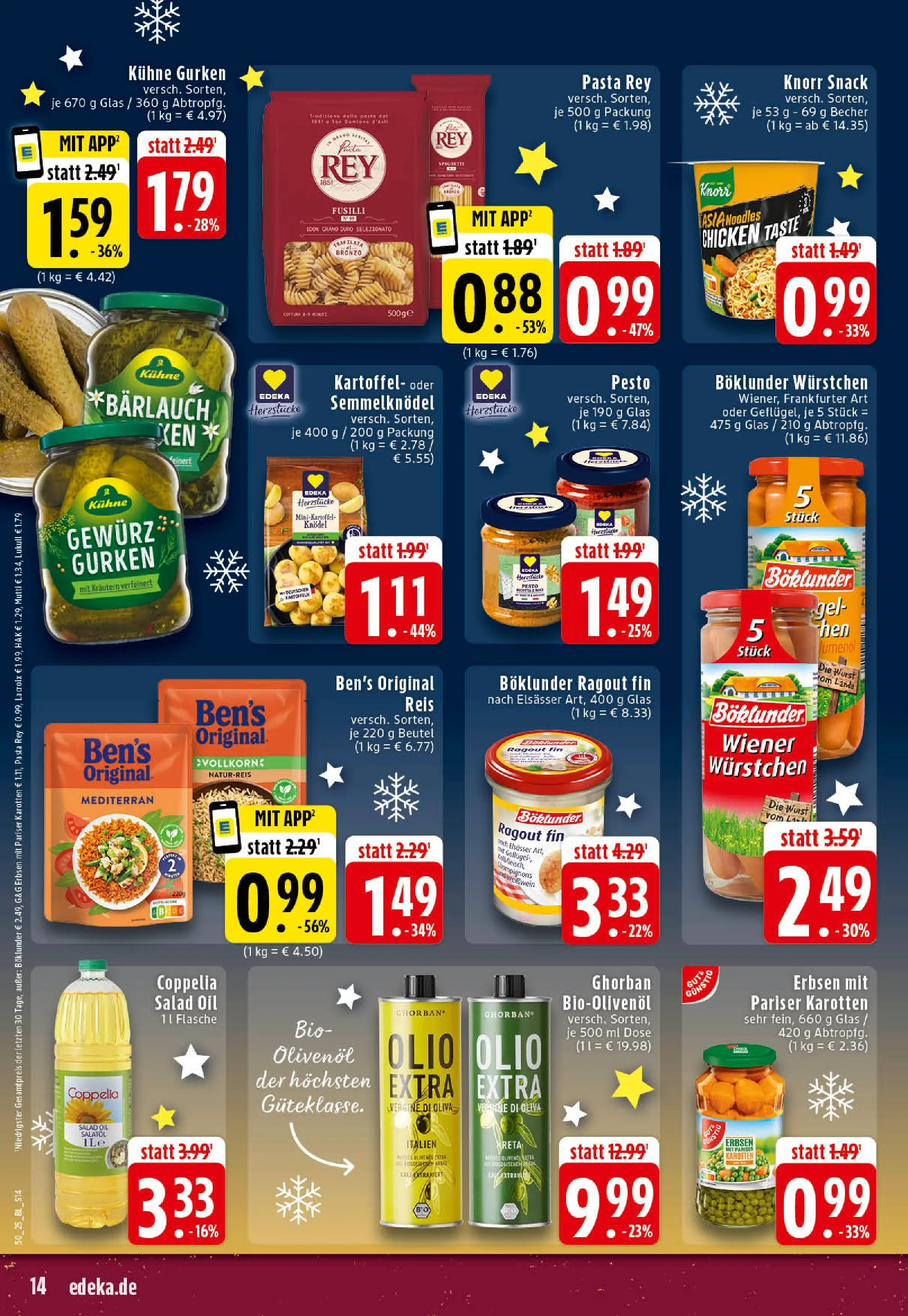 Edeka prospekt Hörstel-Riesenbeck	 (ab 07.12.2025) » Angebote Online | Seite: 14 | Produkte: Wiener wurstchen, Knorr, Pasta, Reis