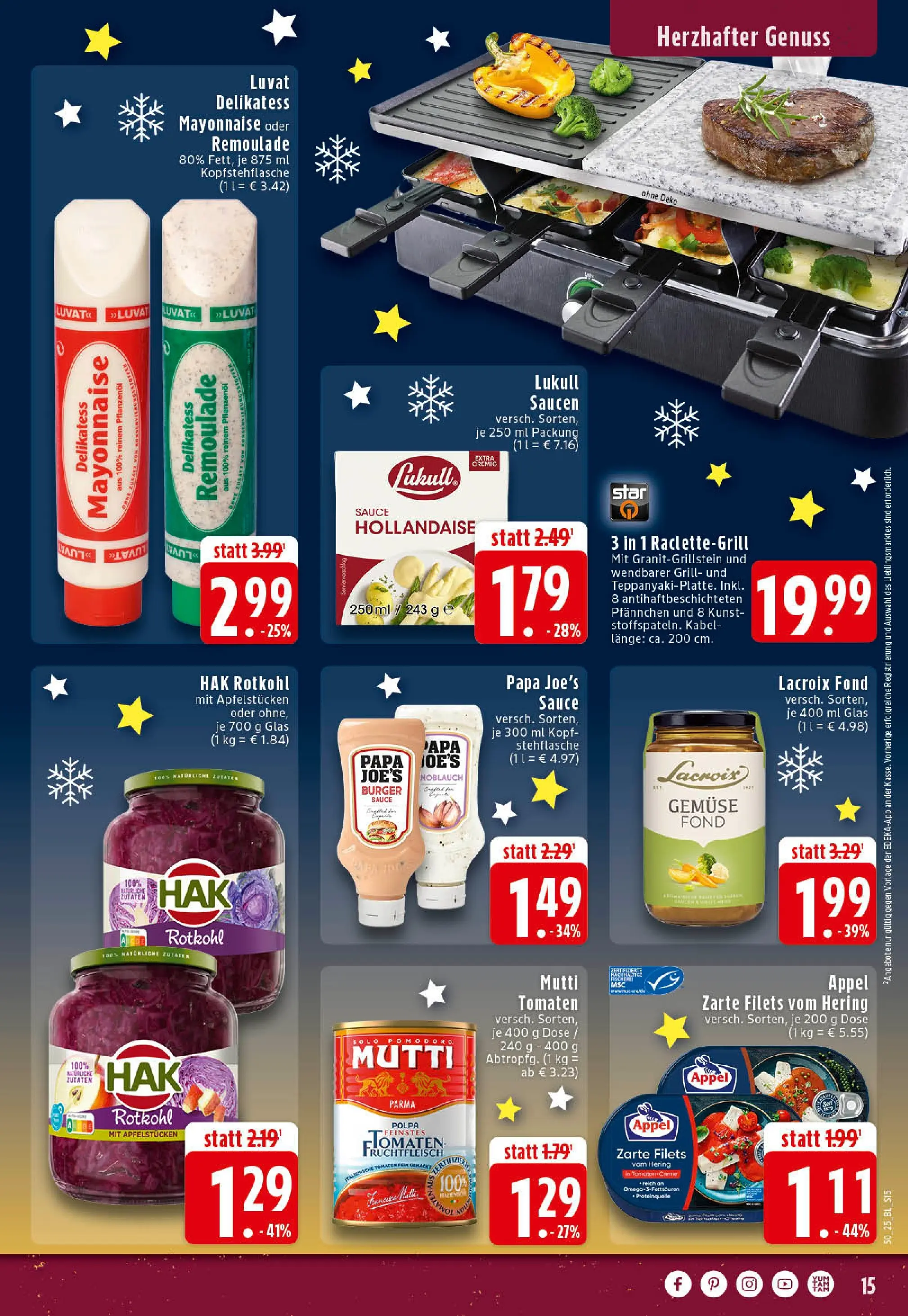Edeka prospekt Hörstel-Riesenbeck	 (ab 07.12.2025) » Angebote Online | Seite: 15 | Produkte: Grill, Burger, Tomaten, Raclette