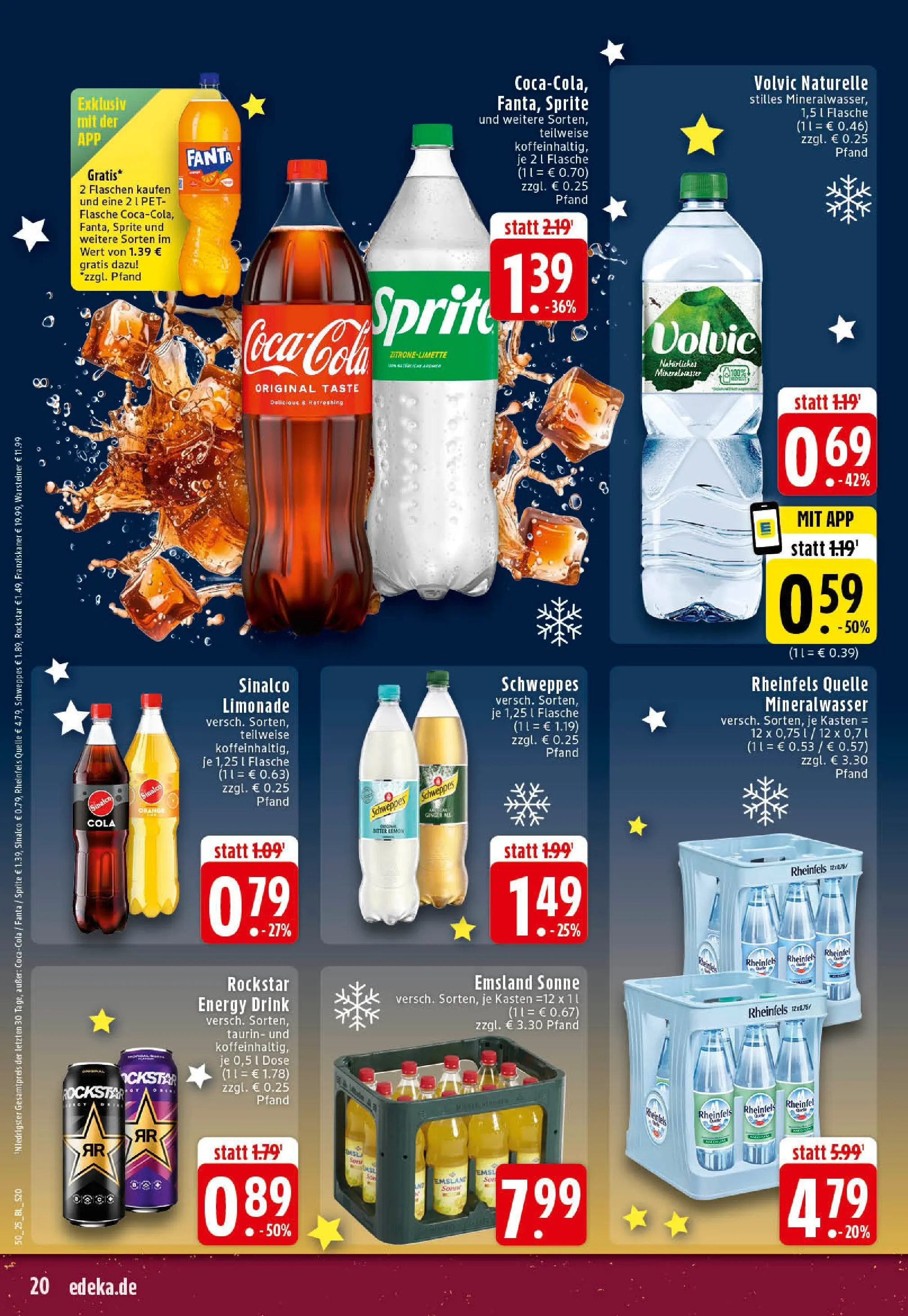Edeka prospekt Hörstel-Riesenbeck	 (ab 07.12.2025) » Angebote Online | Seite: 20 | Produkte: Franziskaner, Sprite, Cola, Rheinfels quelle