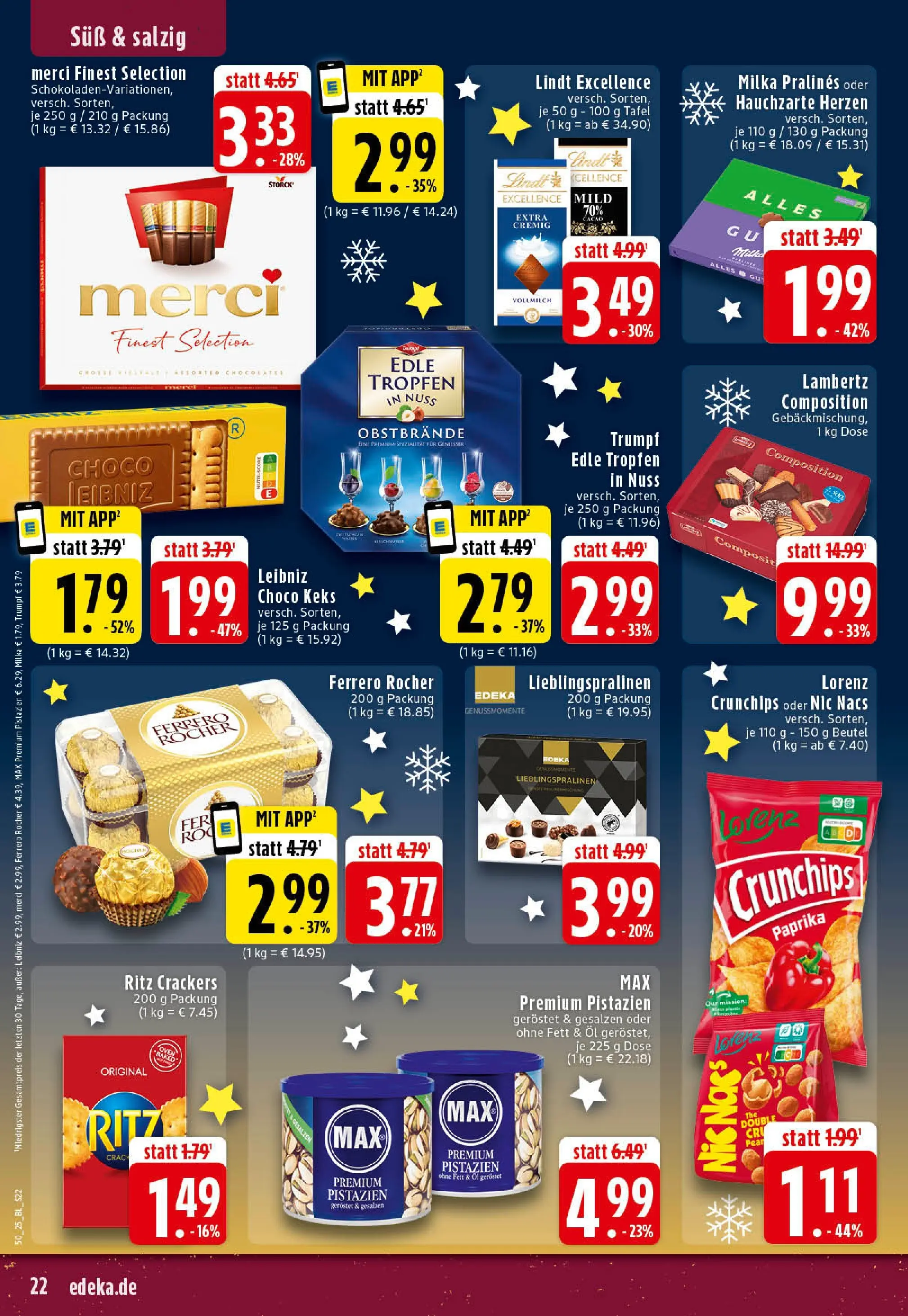 Edeka prospekt Hörstel-Riesenbeck	 (ab 07.12.2025) » Angebote Online | Seite: 22 | Produkte: Milka, Pistazien, Paprika, Chips