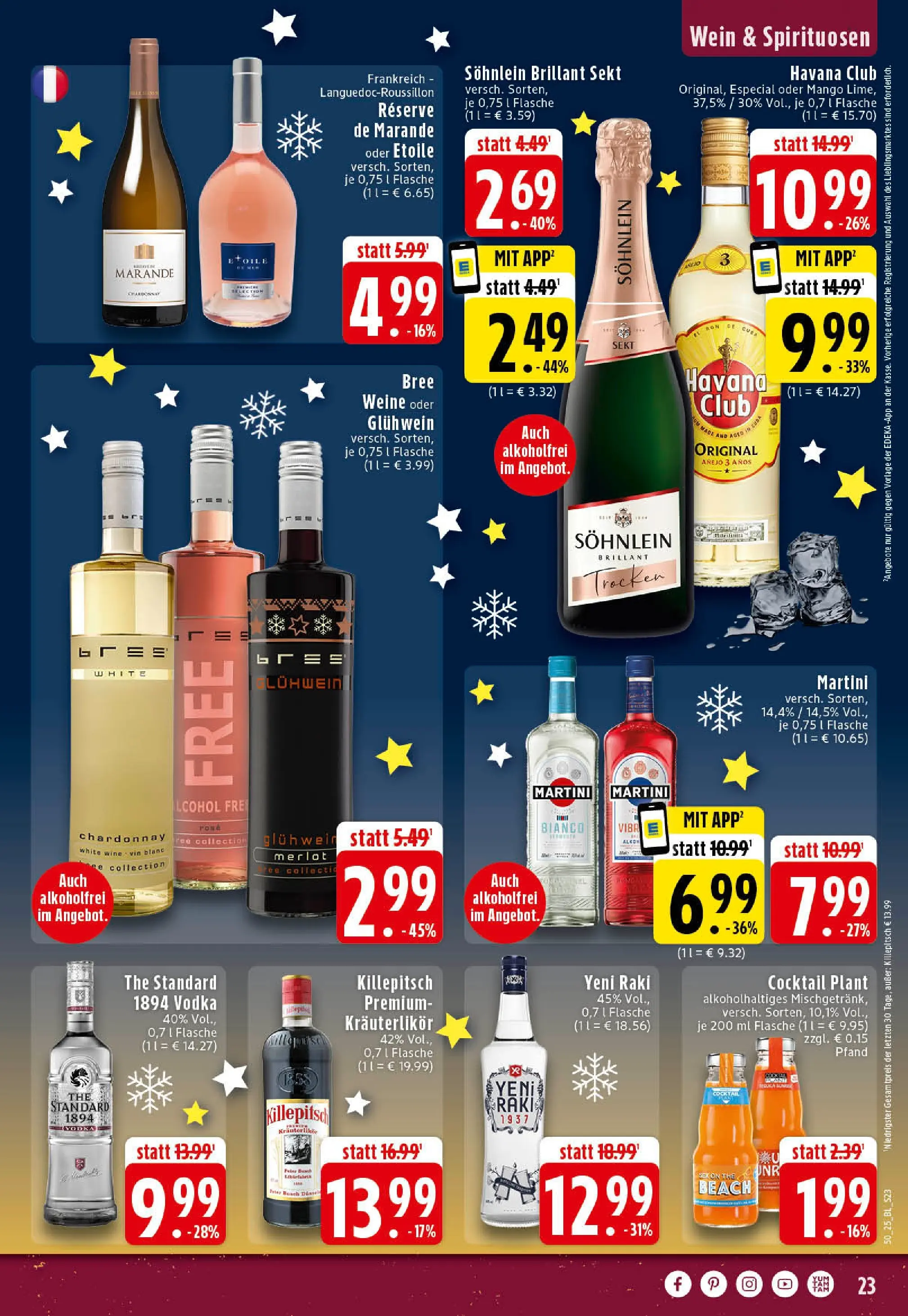 Edeka prospekt Hörstel-Riesenbeck	 (ab 07.12.2025) » Angebote Online | Seite: 23 | Produkte: Martini, Merlot, Bree, Wein