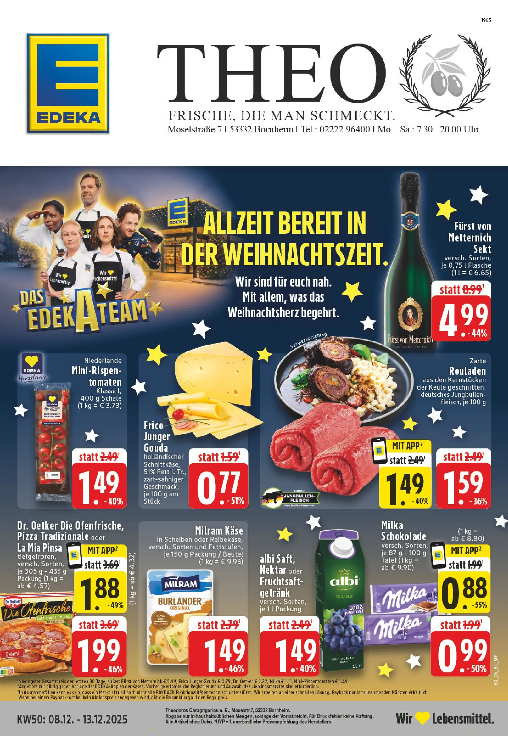Edeka prospekt Bornheim	 (ab 07.12.2025) » Angebote Online | Seite: 1 | Produkte: Käse, Milka schokolade, Tomaten, Milram