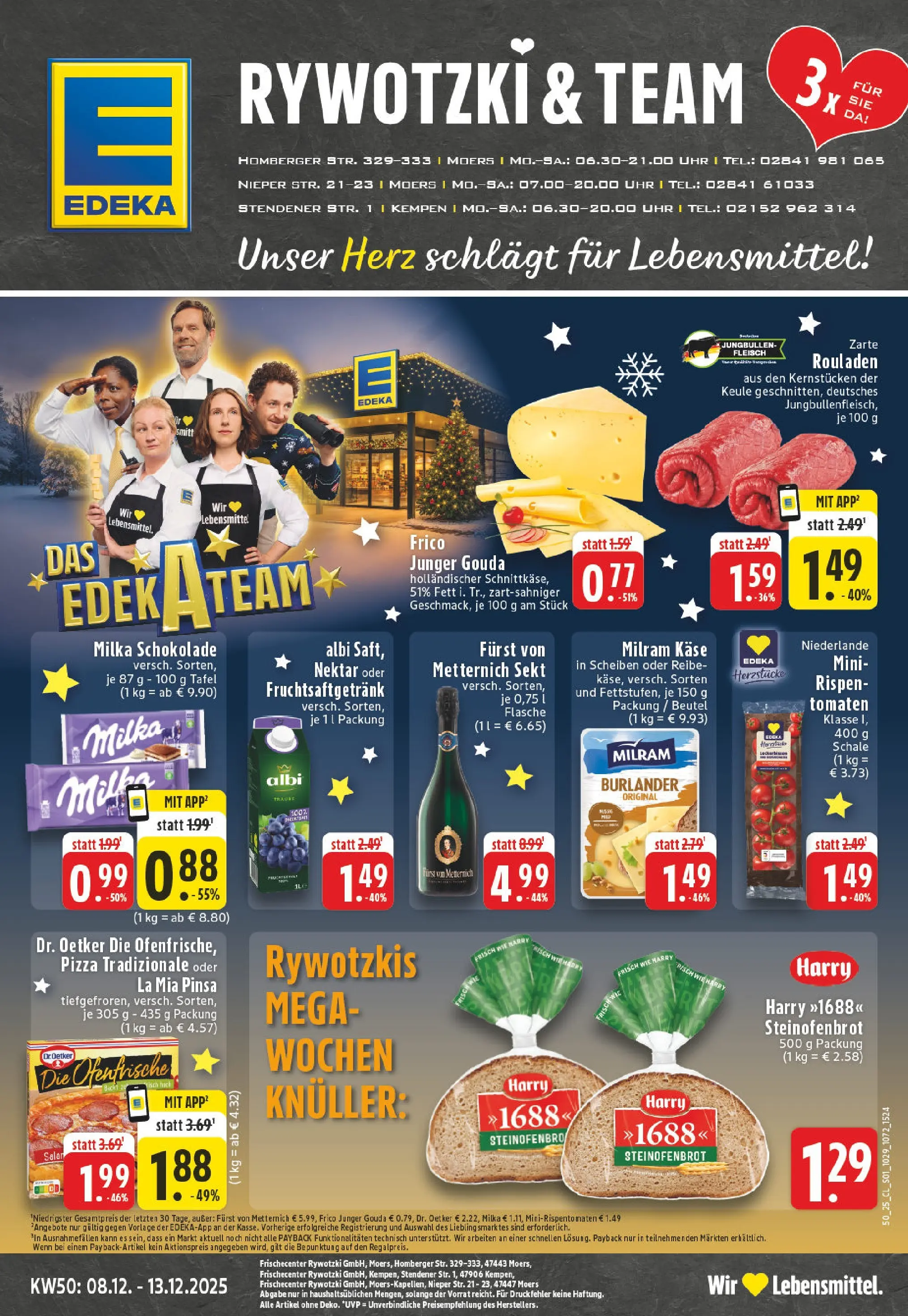 Edeka prospekt Moers	 (ab 07.12.2025) » Angebote Online | Seite: 1 | Produkte: Furst von metternich, Schokolade, Tomaten, Pizza