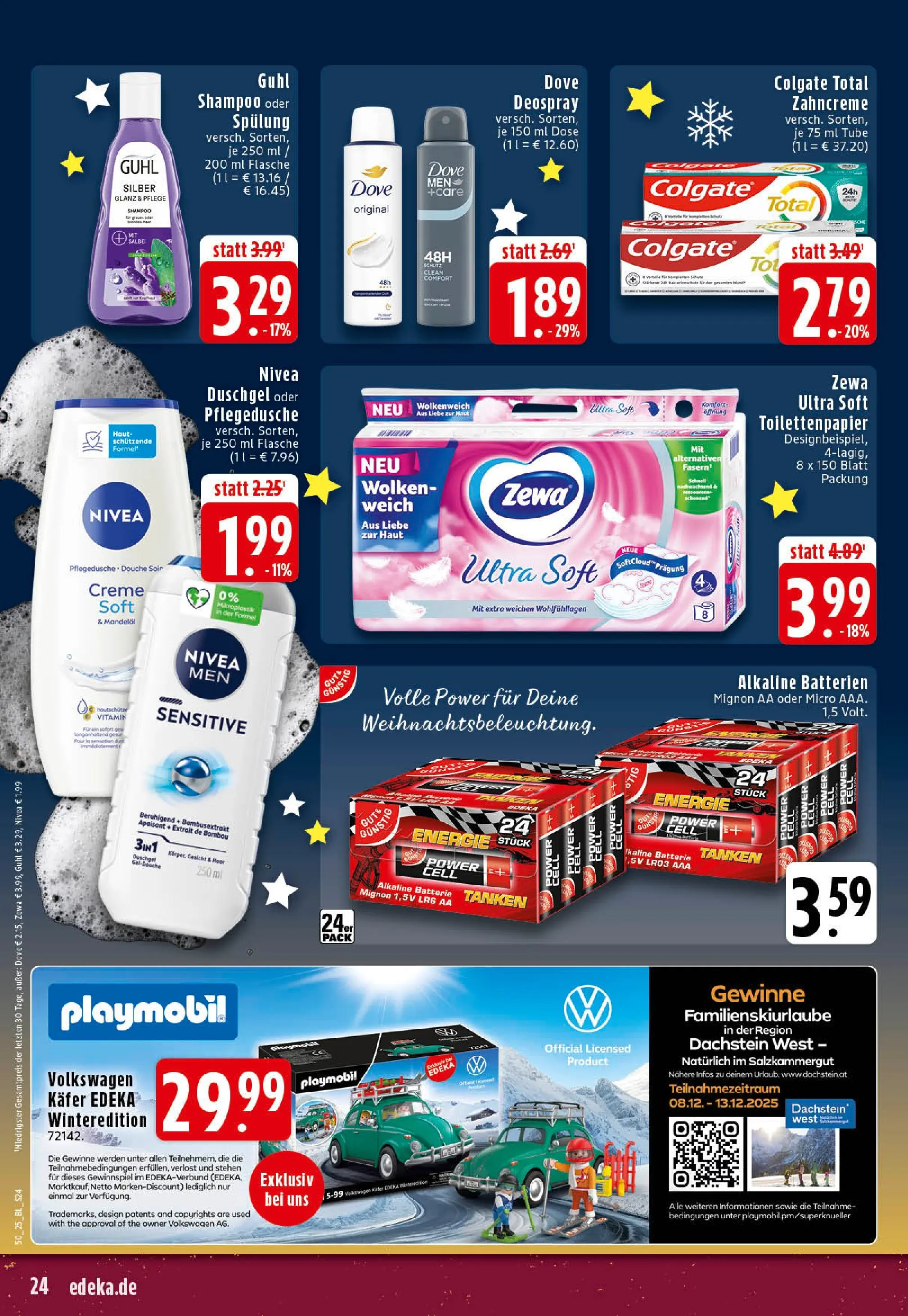 Edeka prospekt Hörstel-Riesenbeck	 (ab 07.12.2025) » Angebote Online | Seite: 24 | Produkte: Zewa, Shampoo, Deospray, Toilettenpapier