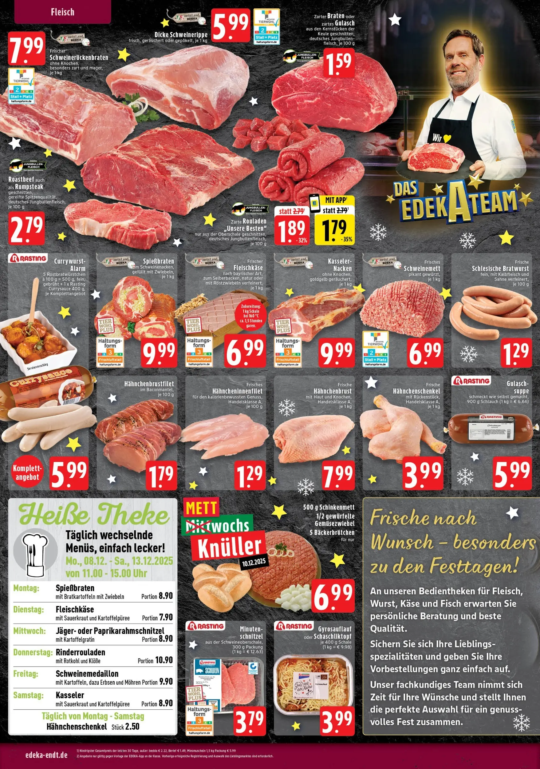 Edeka prospekt Wegberg	 (ab 07.12.2025) » Angebote Online | Seite: 2 | Produkte: Rumpsteak, Hahnchenschenkel, Roastbeef, Zwiebeln
