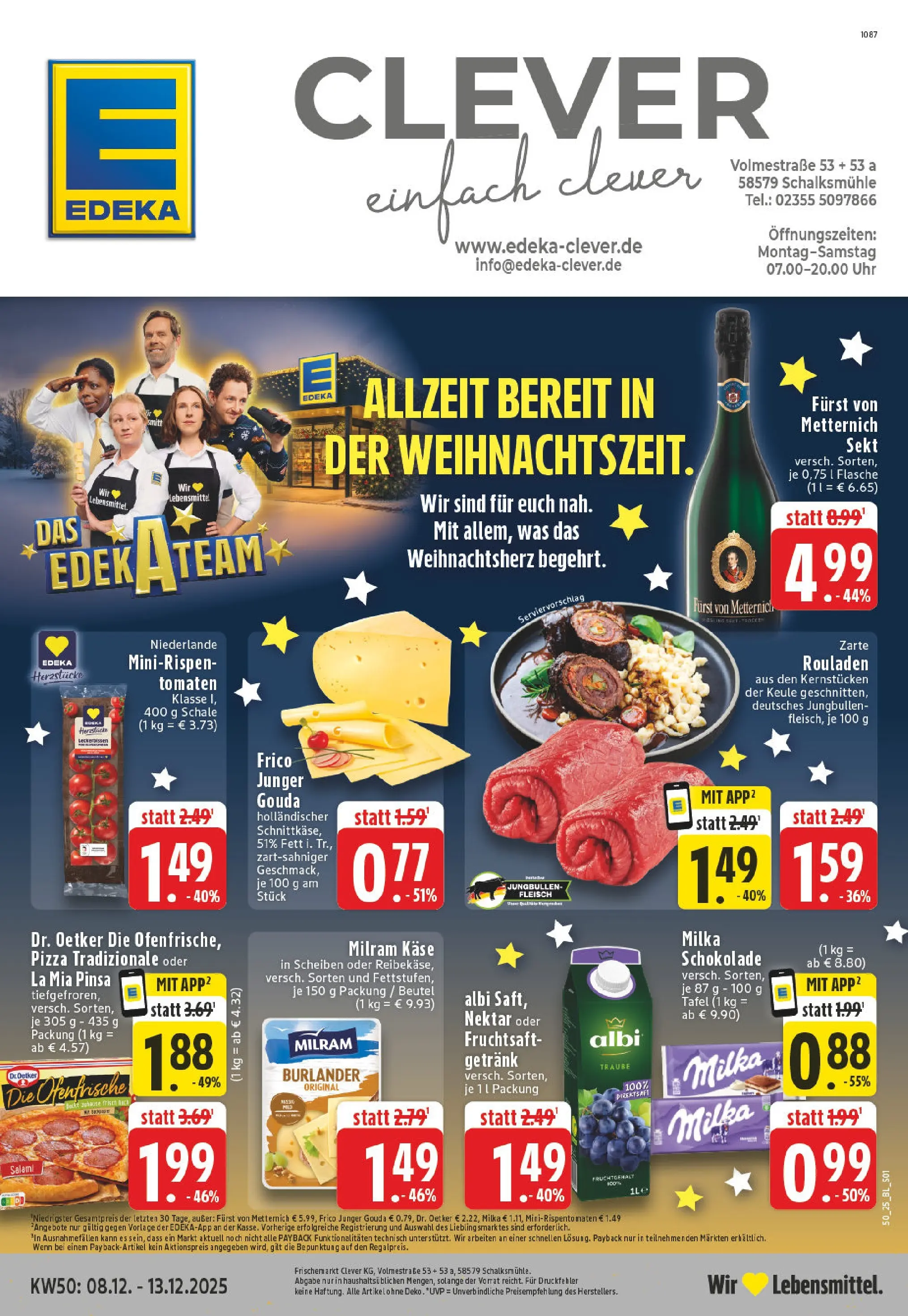 Edeka prospekt Schalksmühle	 (ab 07.12.2025) » Angebote Online | Seite: 1 | Produkte: Furst von metternich, Tomaten, Milka, Ofenfrische