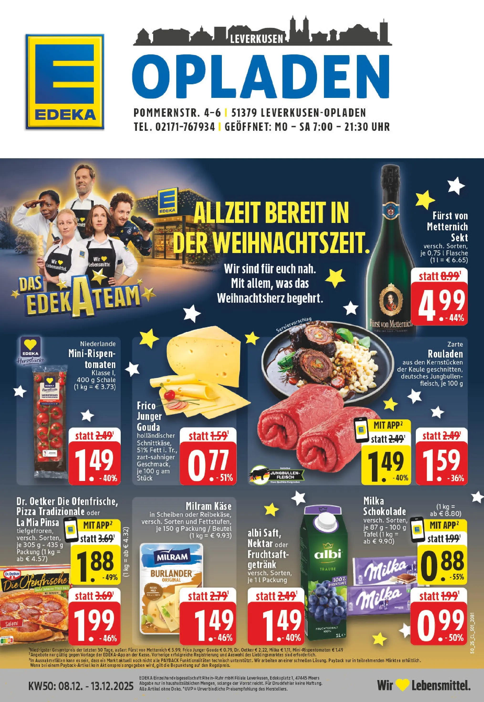 Edeka prospekt Leverkusen	 (ab 07.12.2025) » Angebote Online | Seite: 1 | Produkte: Furst von metternich, Sekt, Milram, Fleisch