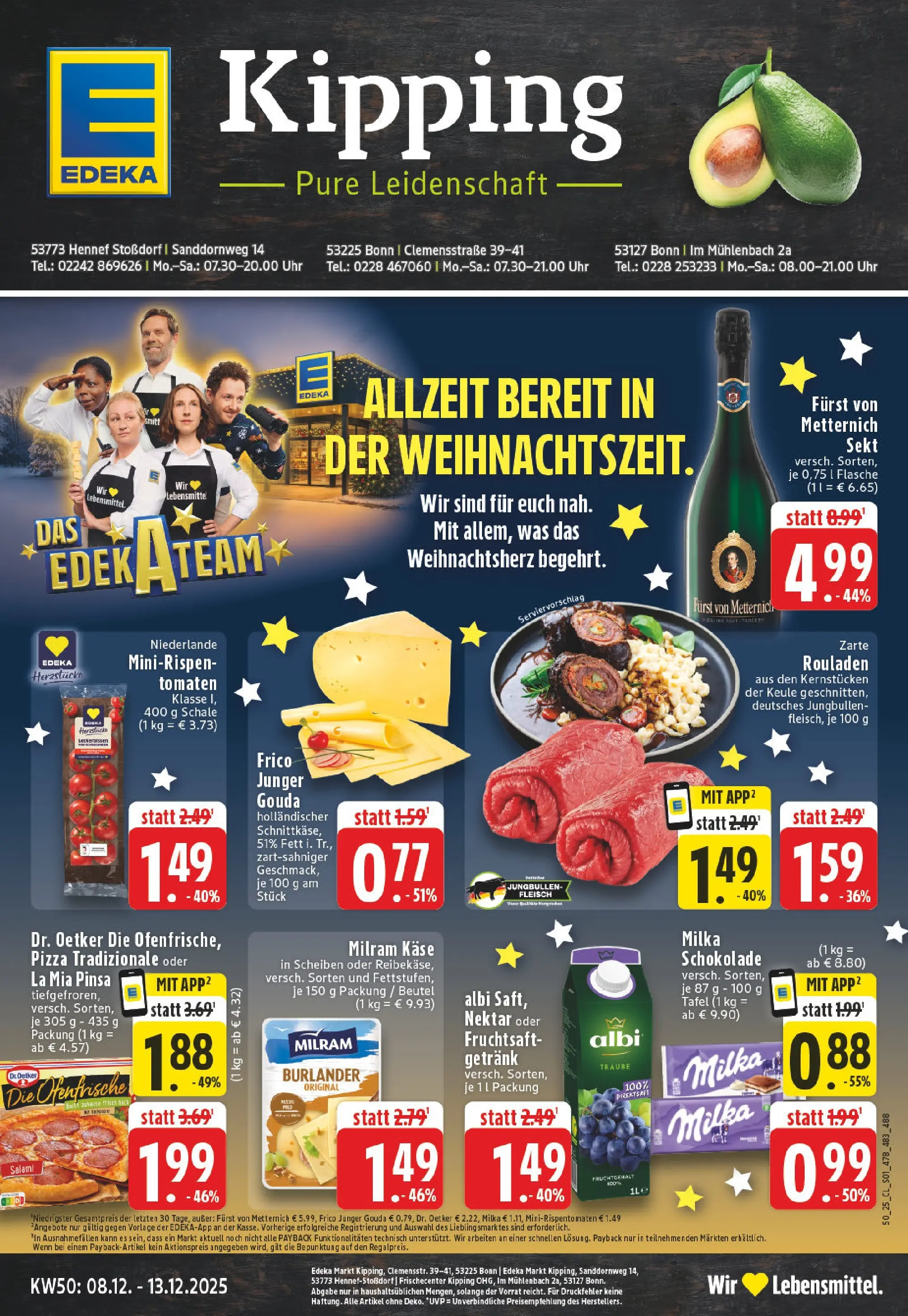 Edeka prospekt Bonn	 (ab 07.12.2025) » Angebote Online | Seite: 1 | Produkte: Käse, Schokolade, Milka schokolade, Uhr