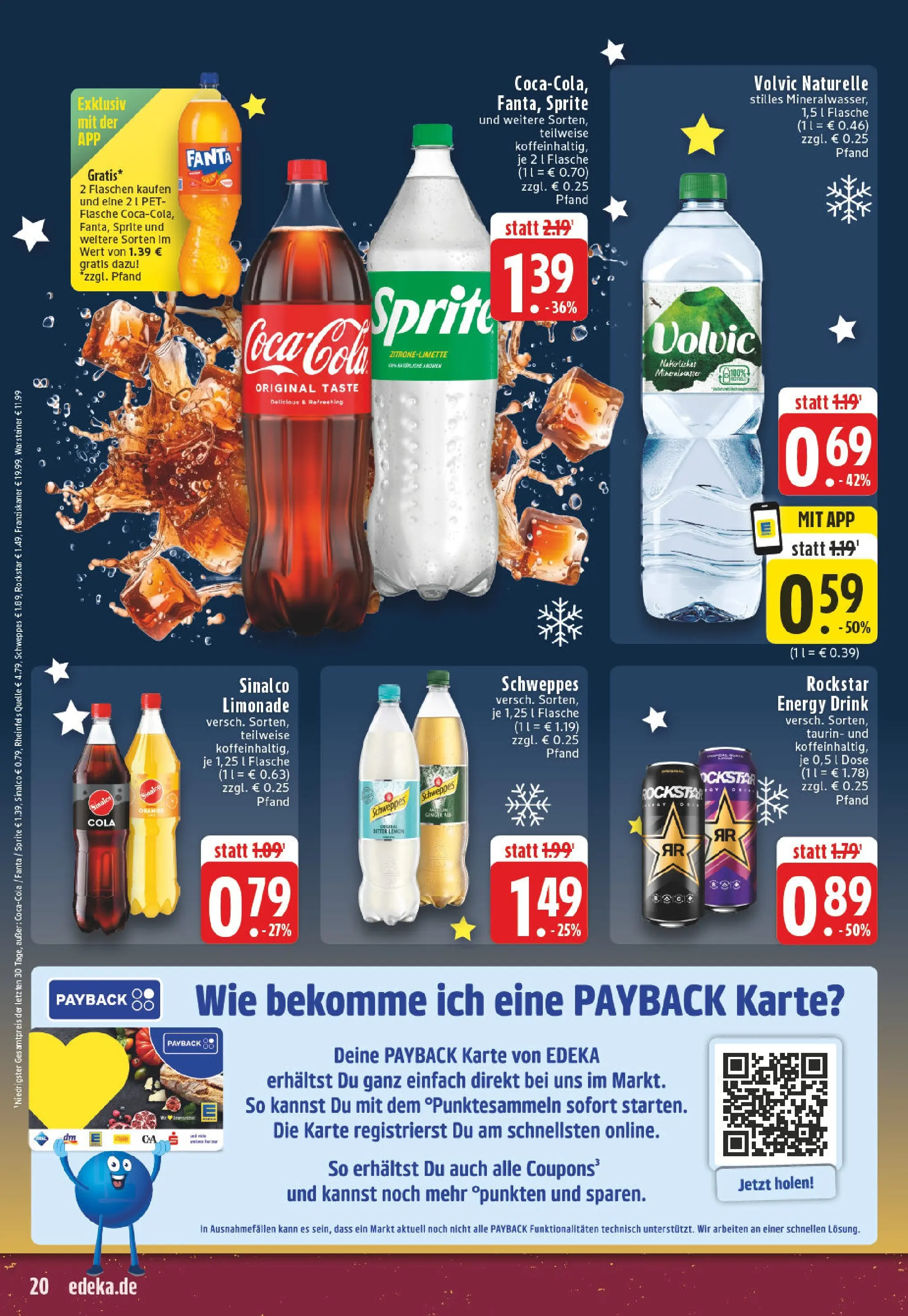 Edeka prospekt Moers	 (ab 07.12.2025) » Angebote Online | Seite: 20 | Produkte: Rockstar energy, Franziskaner, Volvic, Rheinfels quelle