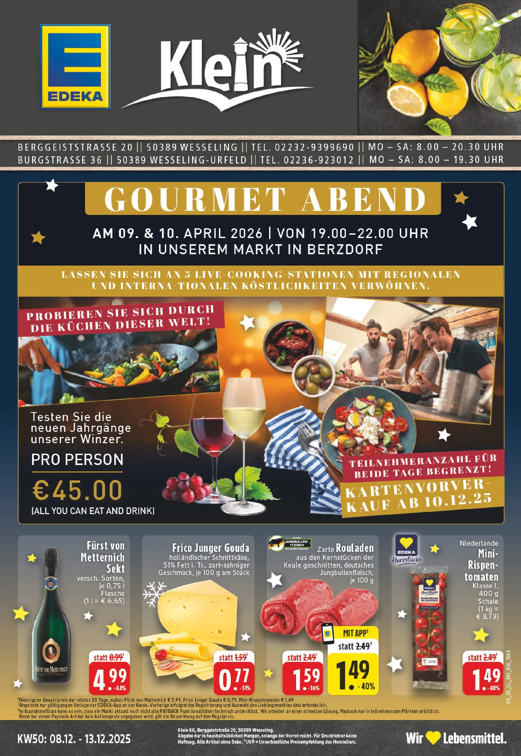 Edeka prospekt Wesseling-Berzdorf	 (ab 07.12.2025) » Angebote Online | Seite: 1 | Produkte: Sekt, Gouda, Tomaten, Uhr