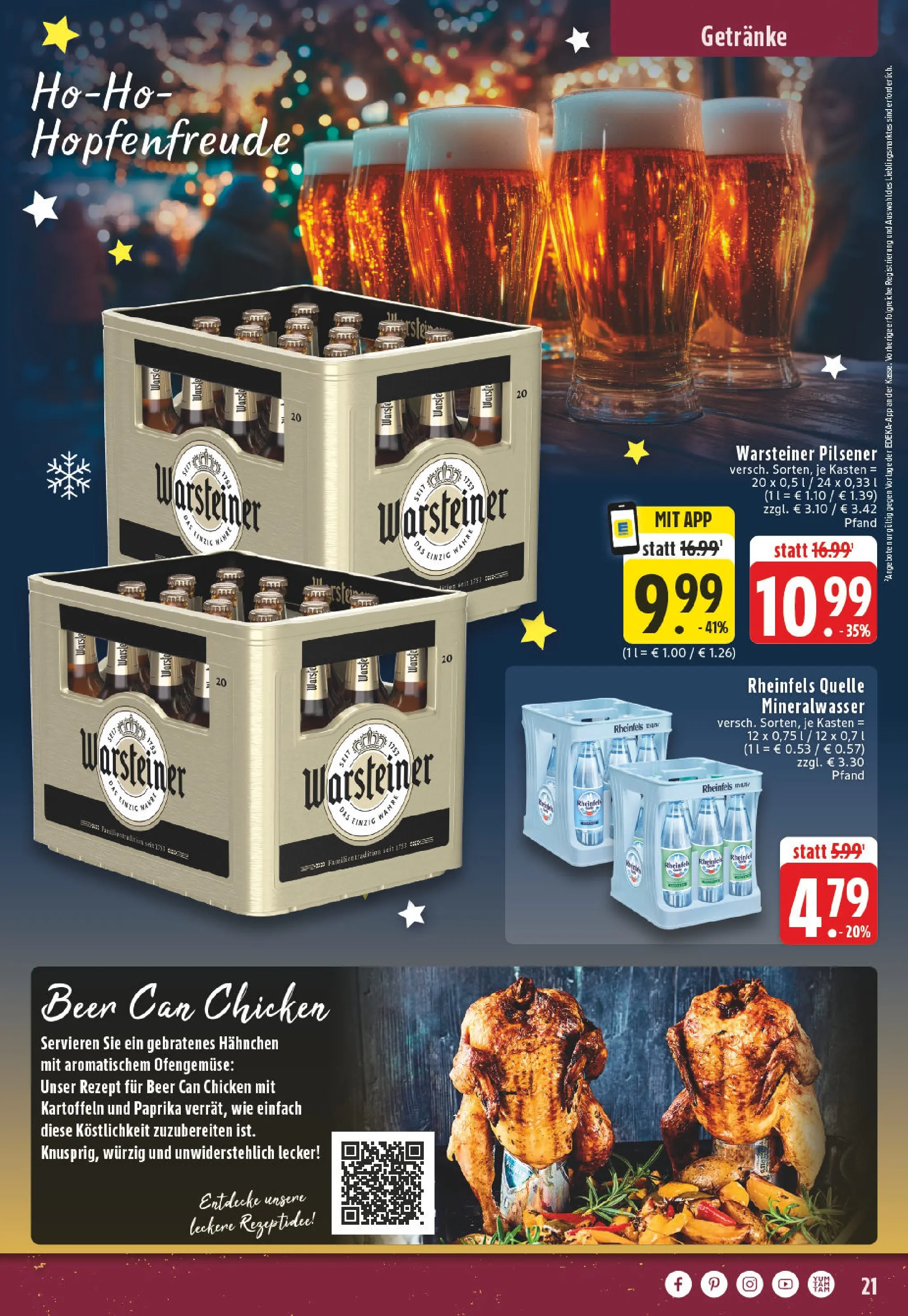 Edeka prospekt Moers	 (ab 07.12.2025) » Angebote Online | Seite: 21 | Produkte: Hahnchen, Kartoffeln, Paprika, Warsteiner