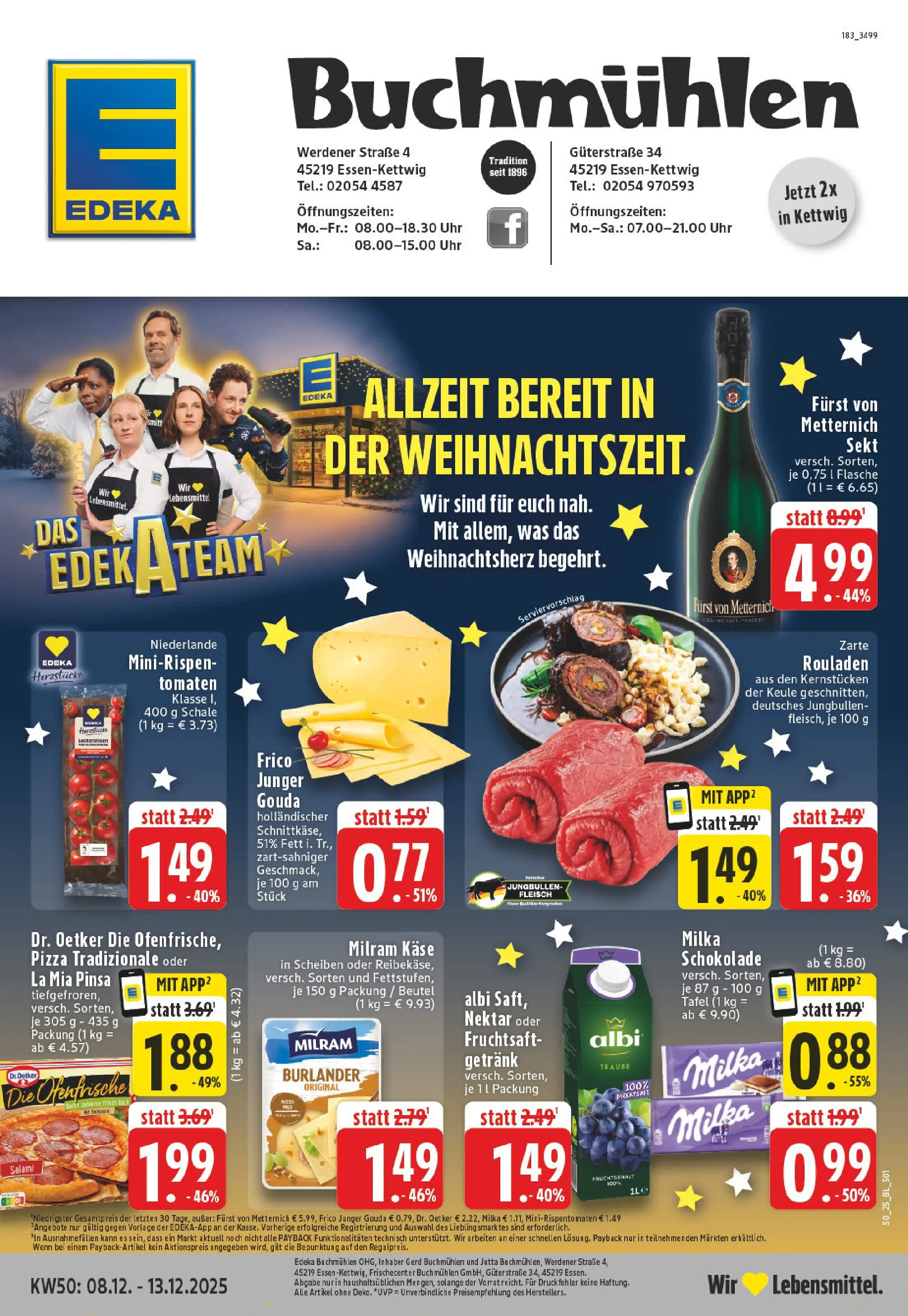 Edeka prospekt Essen-Kettwig	 (ab 07.12.2025) » Angebote Online | Seite: 1 | Produkte: Käse, Milka schokolade, Sekt, Milram