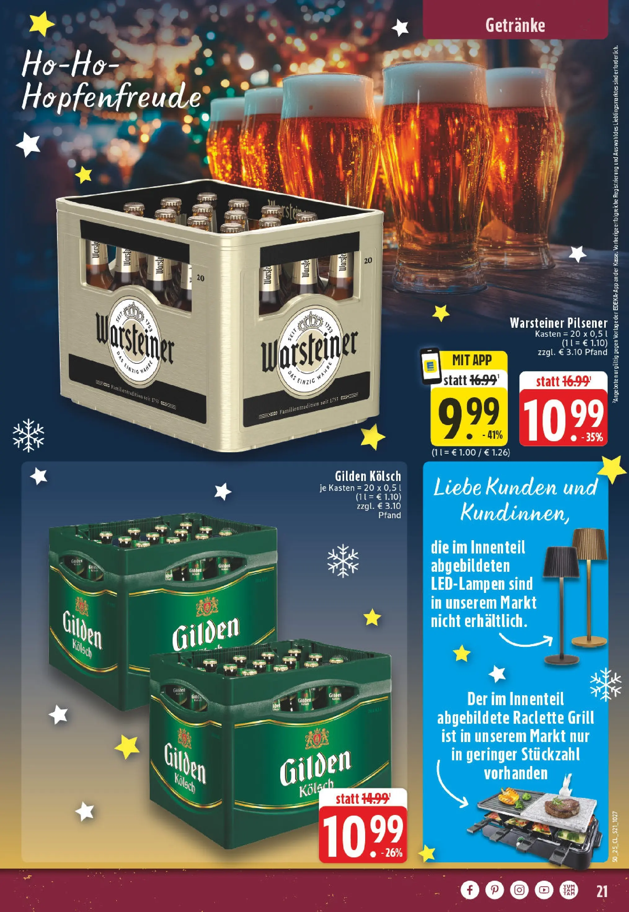 Edeka prospekt Ruppichteroth	 (ab 07.12.2025) » Angebote Online | Seite: 21 | Produkte: Grill, Warsteiner, Raclette