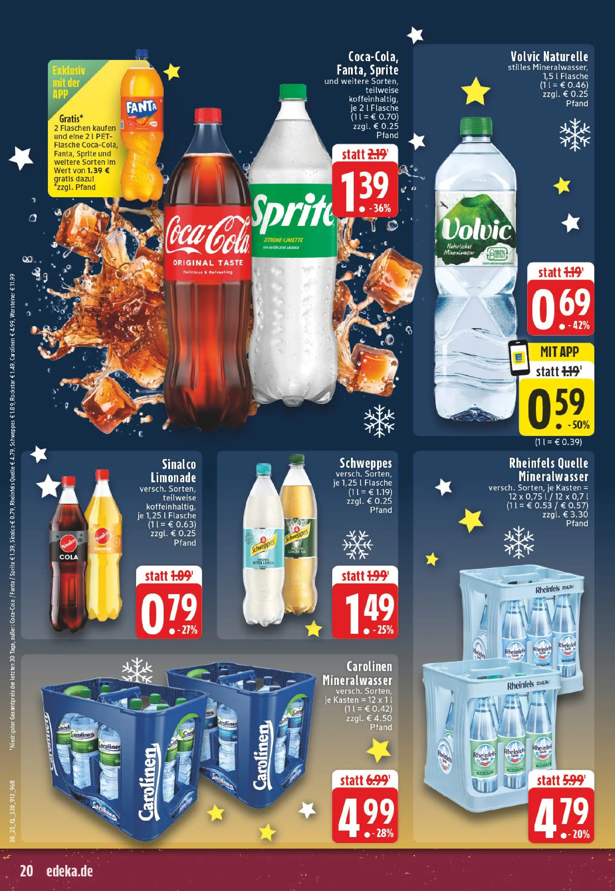 Edeka prospekt Beckum	 (ab 07.12.2025) » Angebote Online | Seite: 20 | Produkte: Sinalco, Sprite, Cola, Mineralwasser