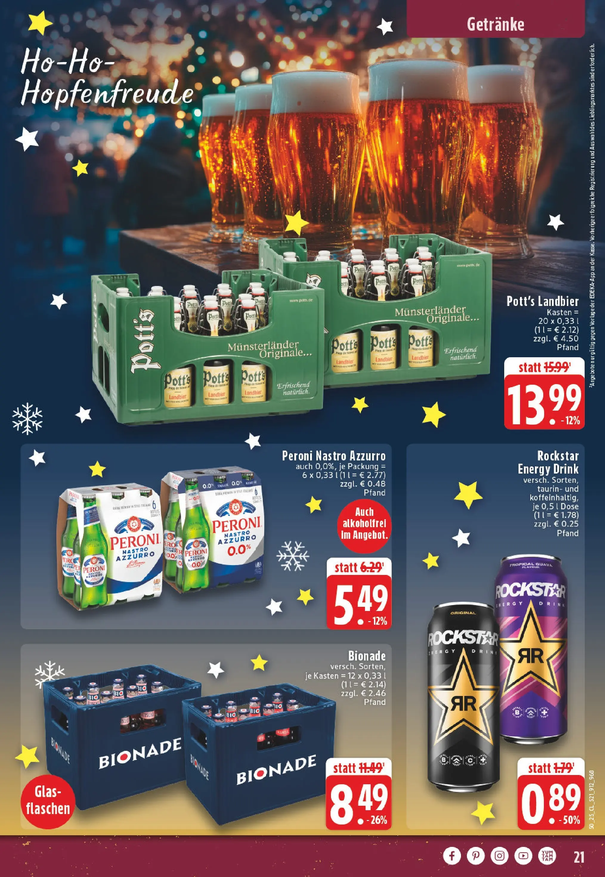 Edeka prospekt Beckum	 (ab 07.12.2025) » Angebote Online | Seite: 21 | Produkte: Rockstar energy, Energy, Rockstar, Bionade