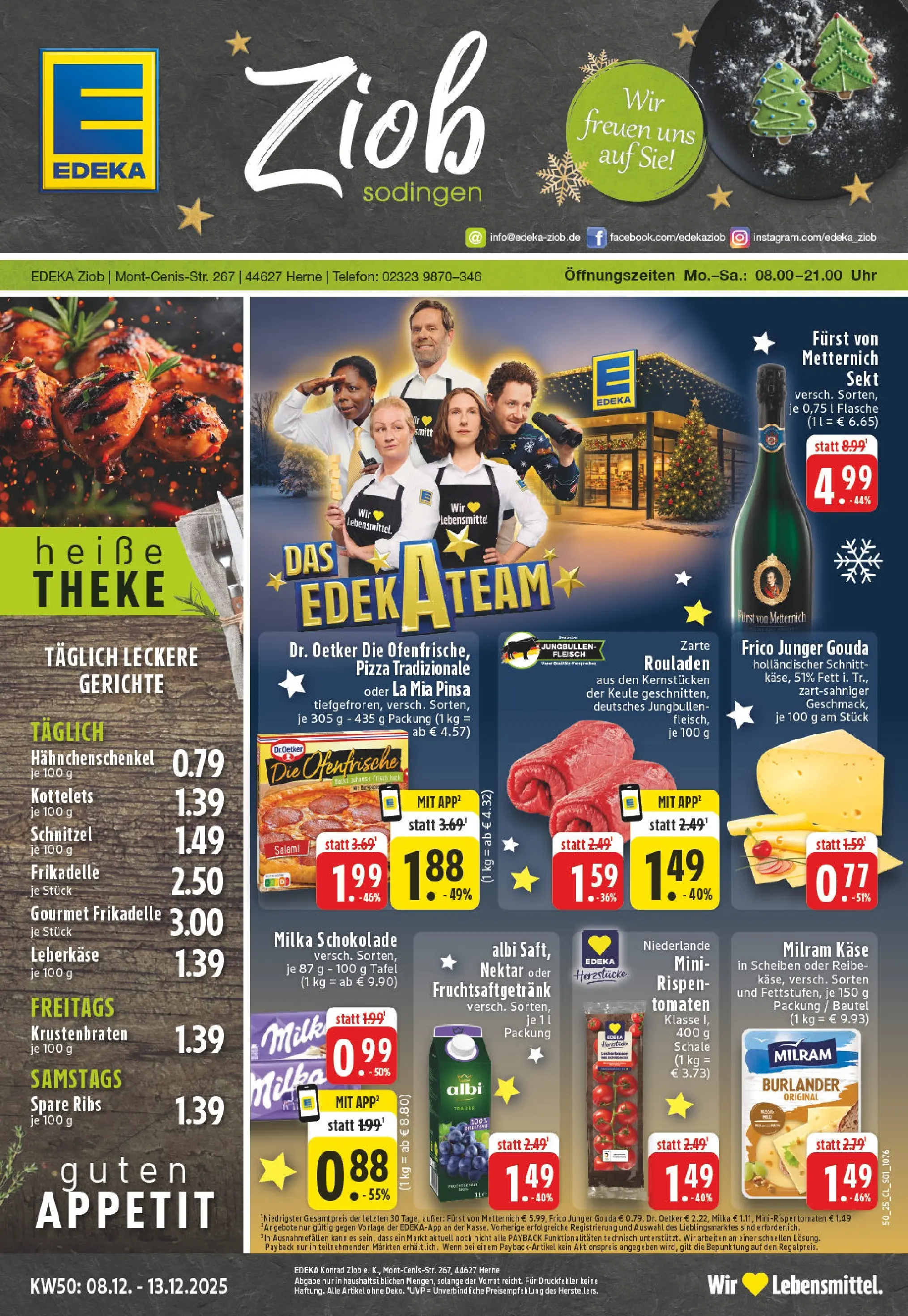 Edeka prospekt Herne-Sodingen	 (ab 07.12.2025) » Angebote Online | Seite: 1 | Produkte: Spare ribs, Ofenfrische, Milram, Telefon