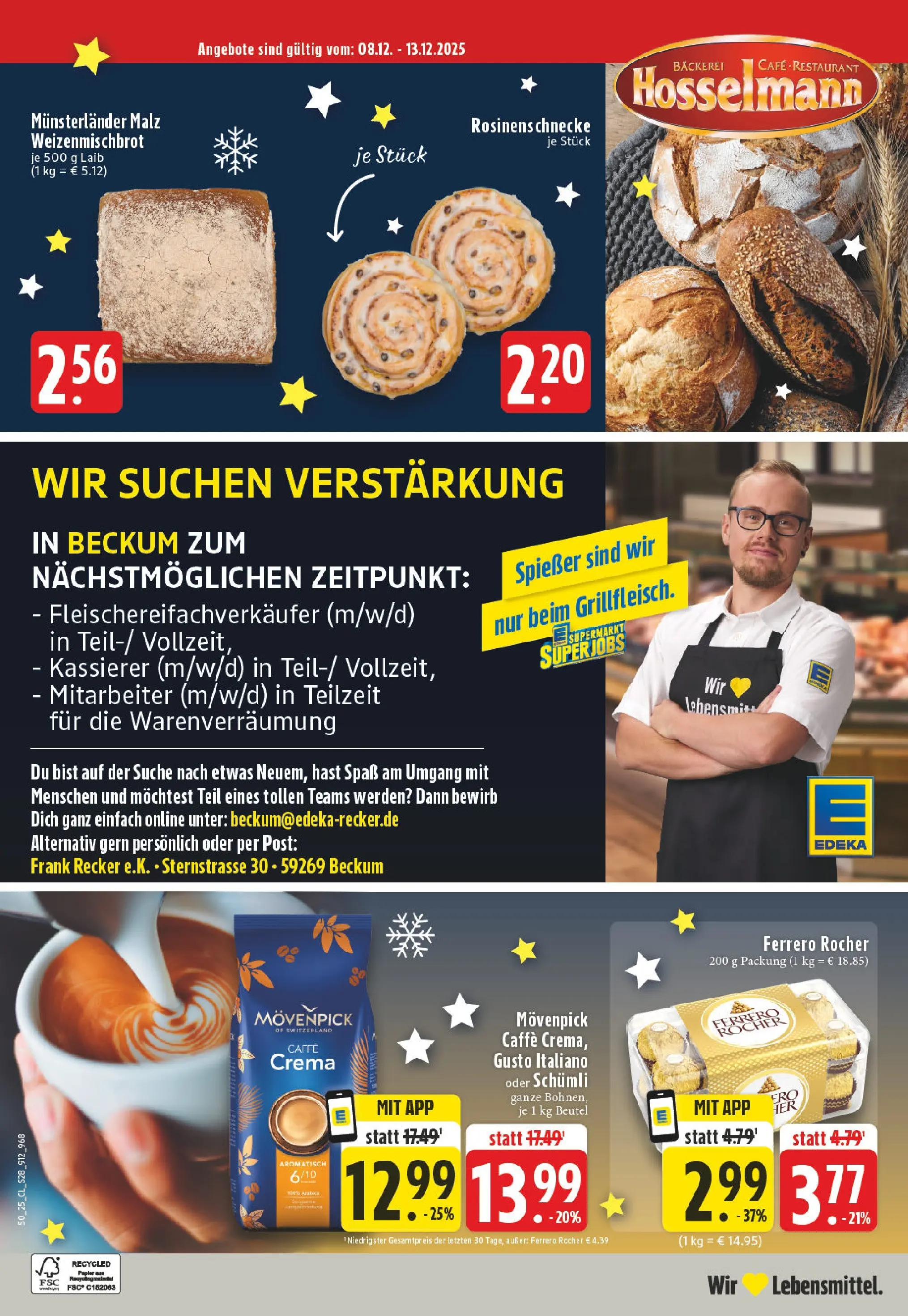 Edeka prospekt Beckum	 (ab 07.12.2025) » Angebote Online | Seite: 30 | Produkte: Bäckerei, Ferrero rocher