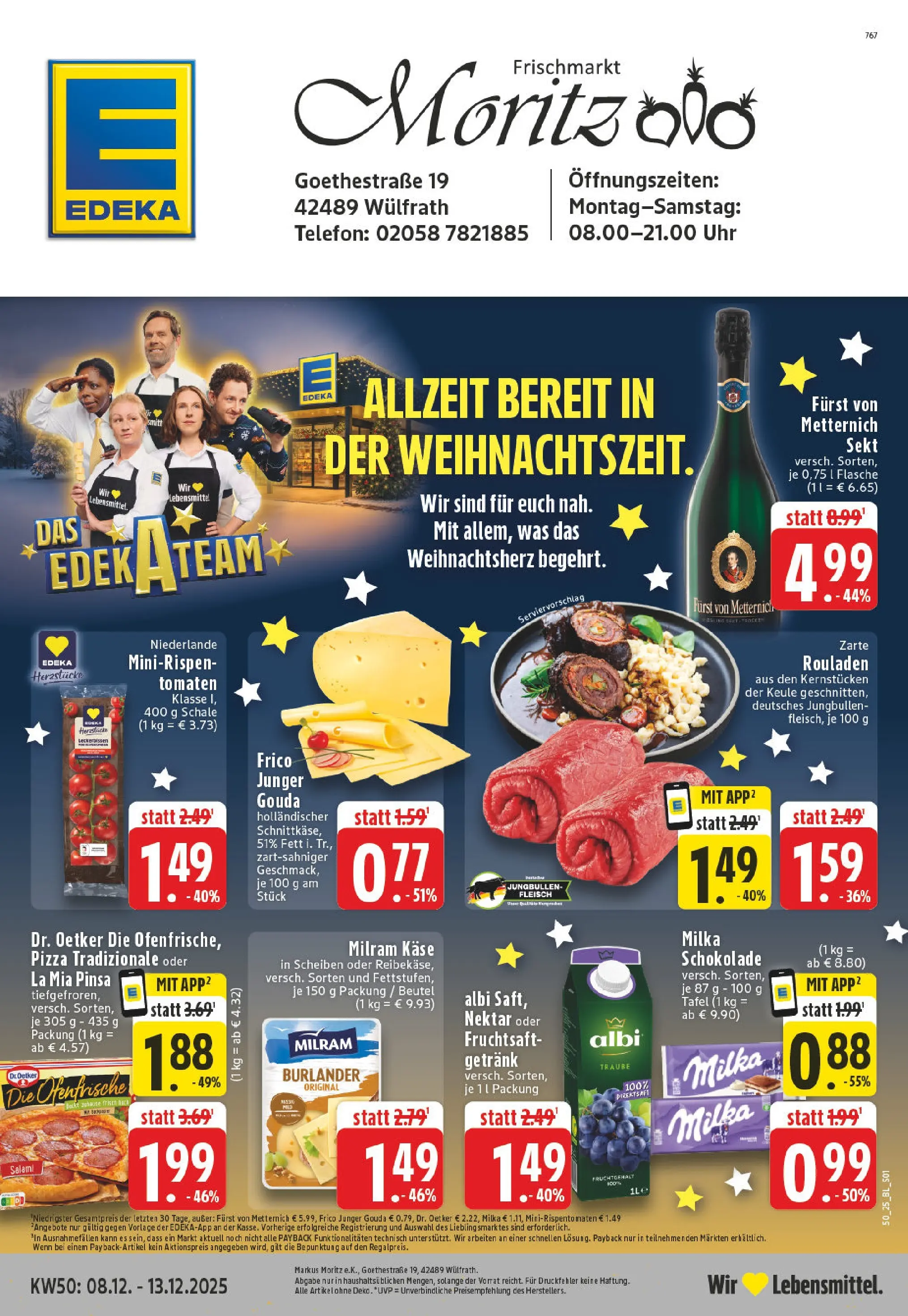 Edeka prospekt Wülfrath	 (ab 07.12.2025) » Angebote Online | Seite: 1 | Produkte: Milka schokolade, Gouda, Milram, Uhr