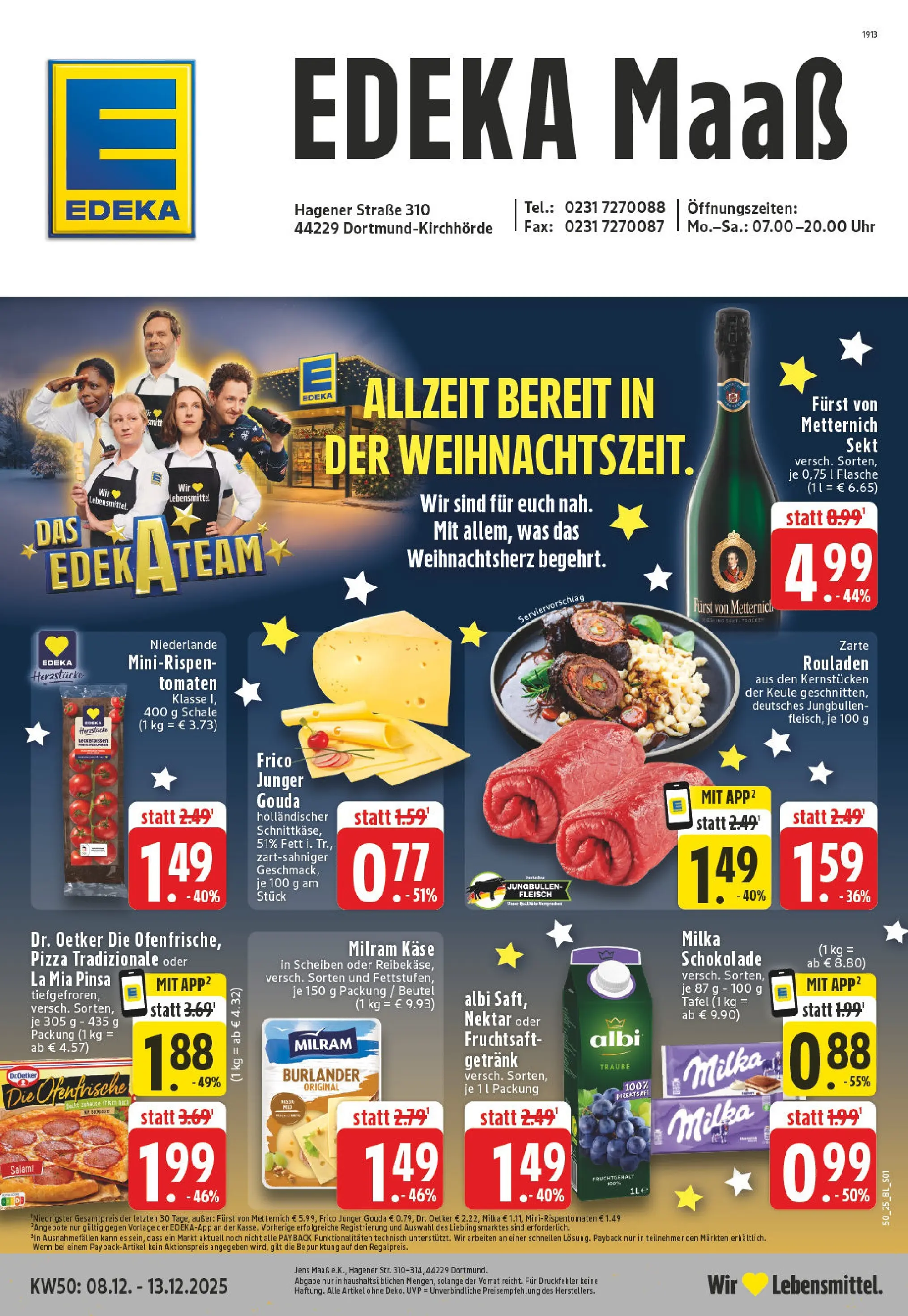 Edeka prospekt Dortmund	 (ab 08.12.2025) » Angebote Online | Seite: 1 | Produkte: Sekt, Tomaten, Fruchtsaft, Uhr