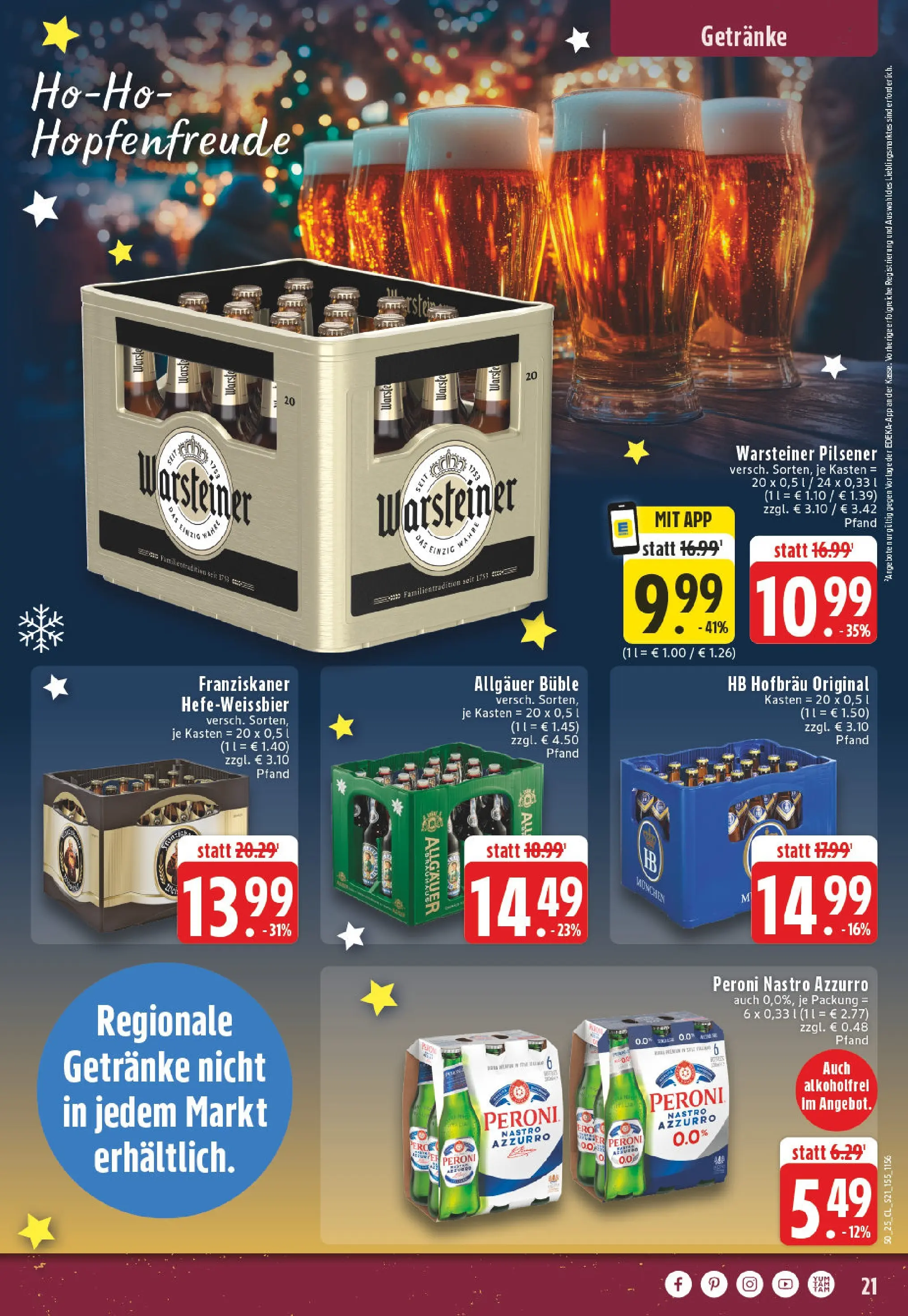 Edeka prospekt Goch	 (ab 07.12.2025) » Angebote Online | Seite: 21 | Produkte: Franziskaner, Warsteiner