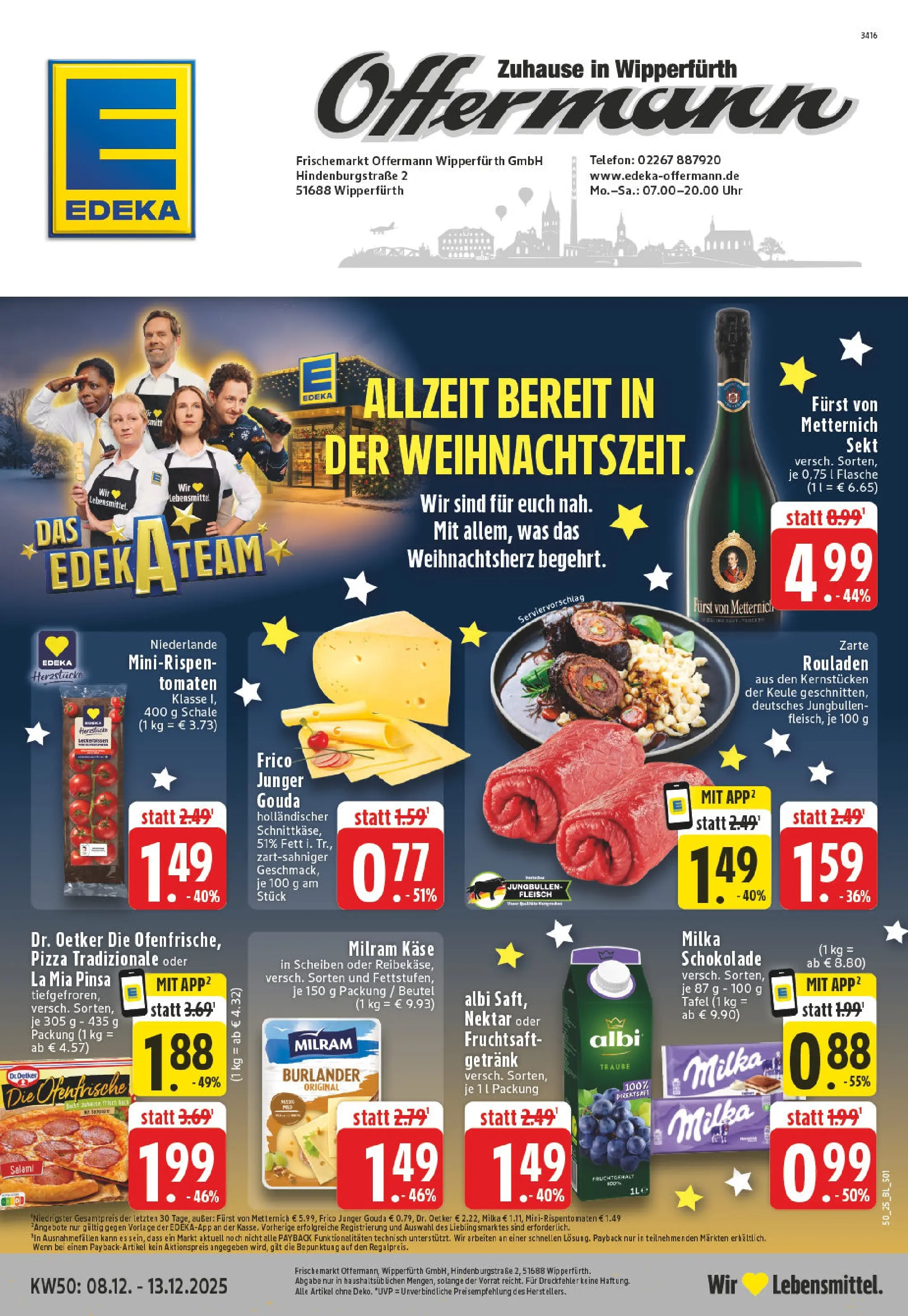 Edeka prospekt Wipperfürth	 (ab 07.12.2025) » Angebote Online | Seite: 1 | Produkte: Gouda, Milram, Fleisch, Telefon