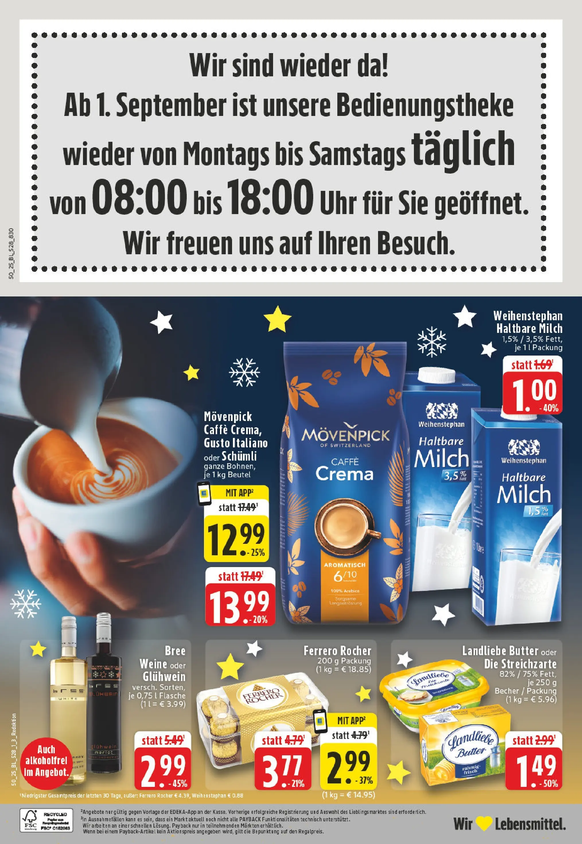 Edeka prospekt Köln	 (ab 08.12.2025) » Angebote Online | Seite: 30 | Produkte: Milch, Haltbare milch, Bree, Landliebe butter