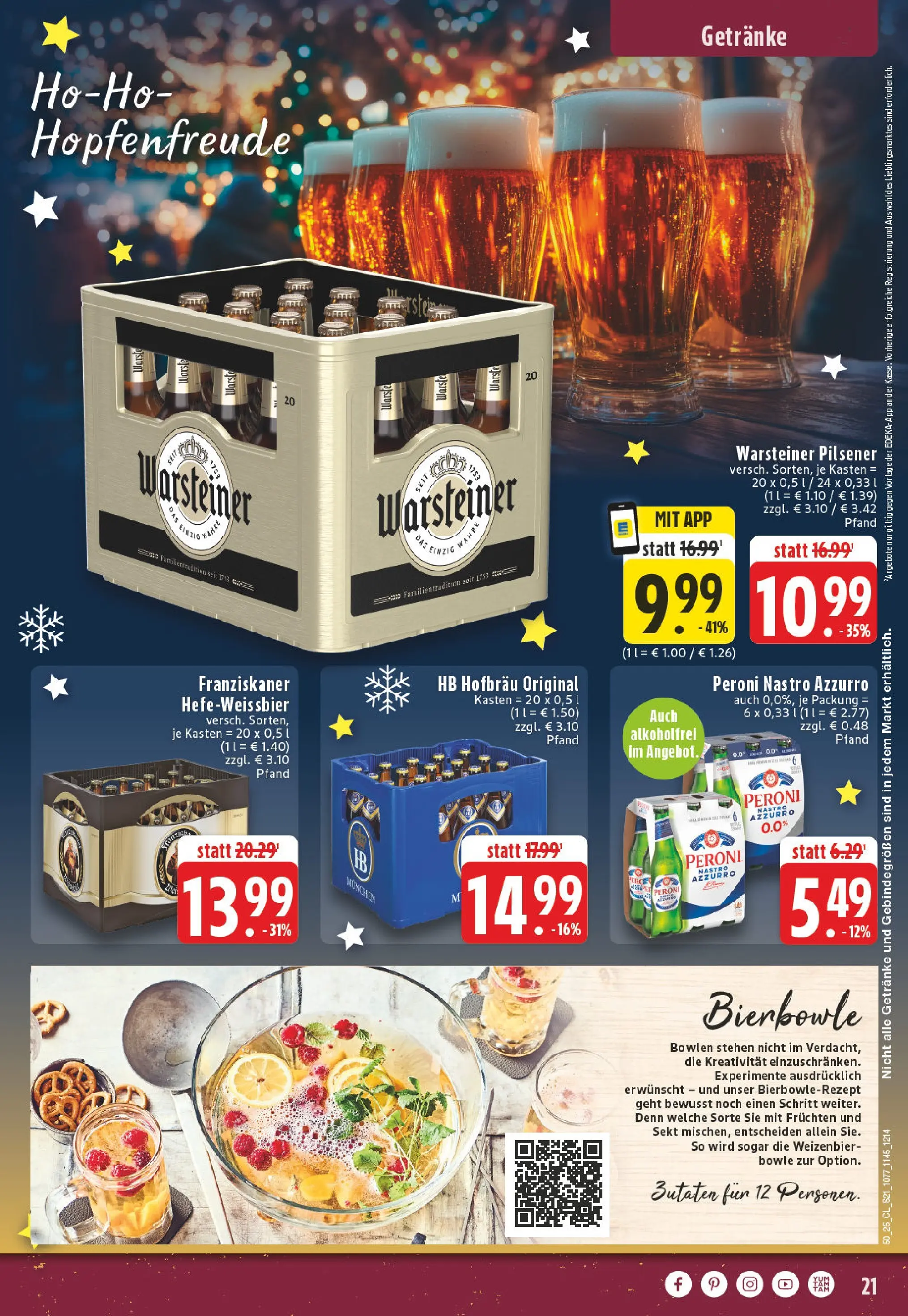 Edeka prospekt Herne	 (ab 07.12.2025) » Angebote Online | Seite: 21 | Produkte: Franziskaner, Sekt, Warsteiner