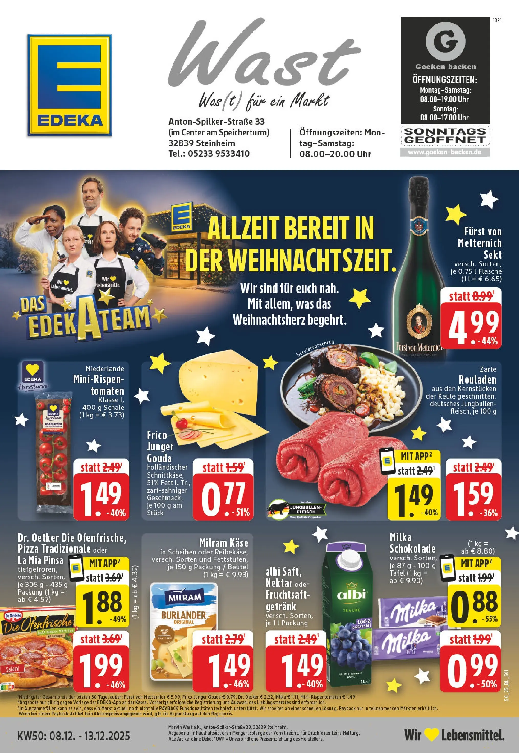 Edeka prospekt Steinheim	 (ab 07.12.2025) » Angebote Online | Seite: 1 | Produkte: Gouda, Tomaten, Fruchtsaft, Fleisch