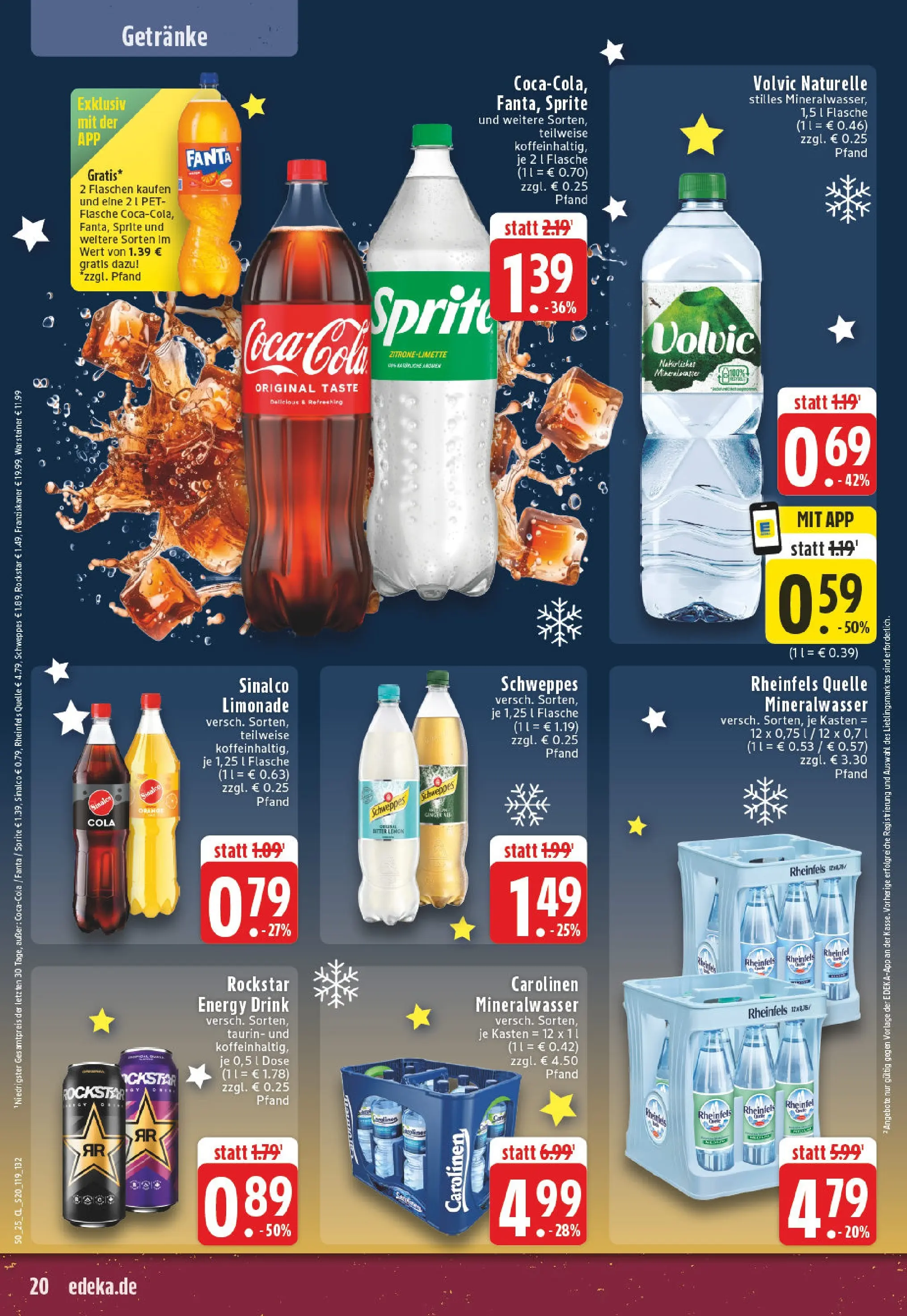 Edeka prospekt Geseke	 (ab 07.12.2025) » Angebote Online | Seite: 20 | Produkte: Fanta, Rockstar, Limonade, Mineralwasser