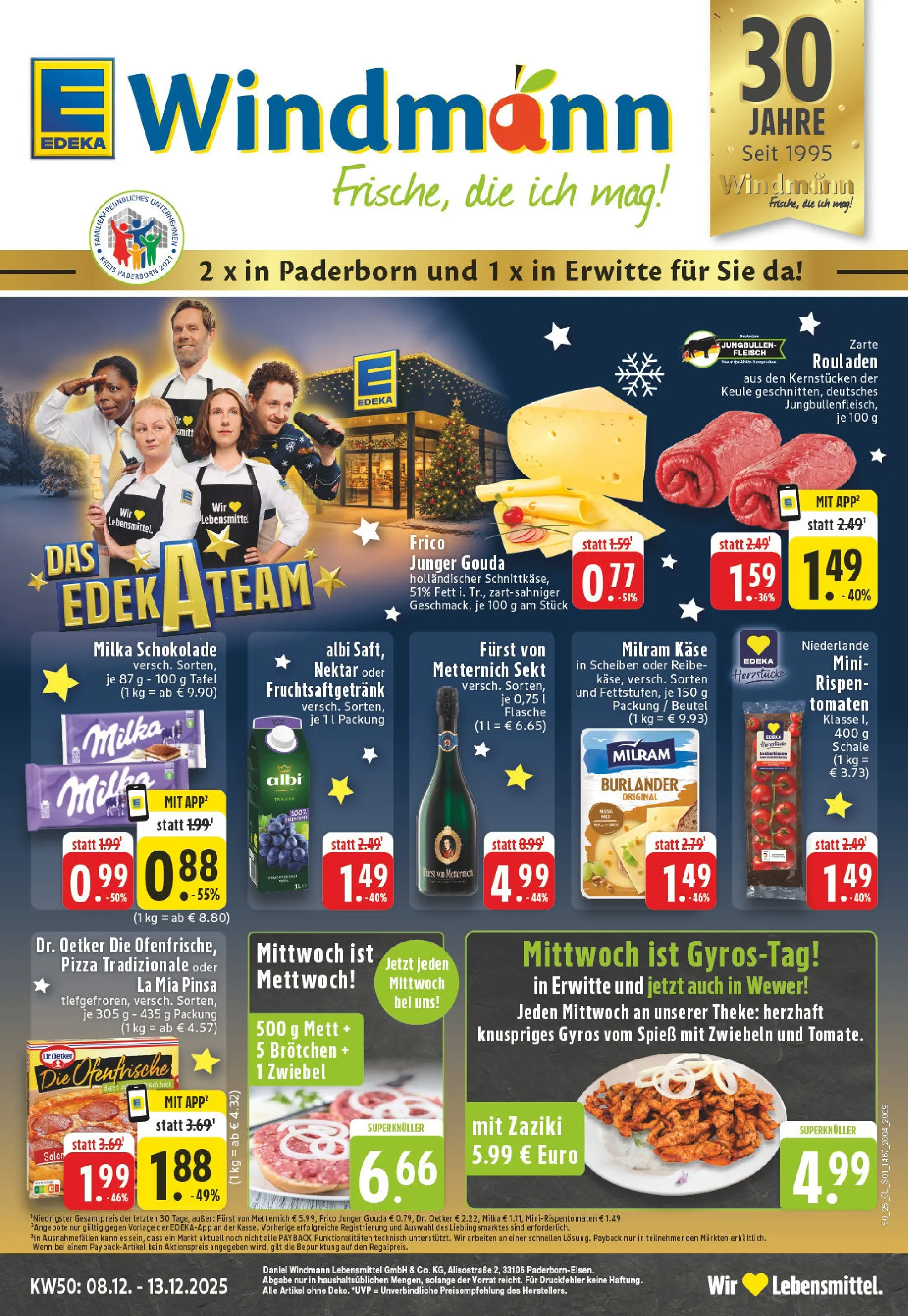 Edeka prospekt Erwitte	 (ab 07.12.2025) » Angebote Online | Seite: 1 | Produkte: Furst von metternich, Milka schokolade, Milka, Ofenfrische