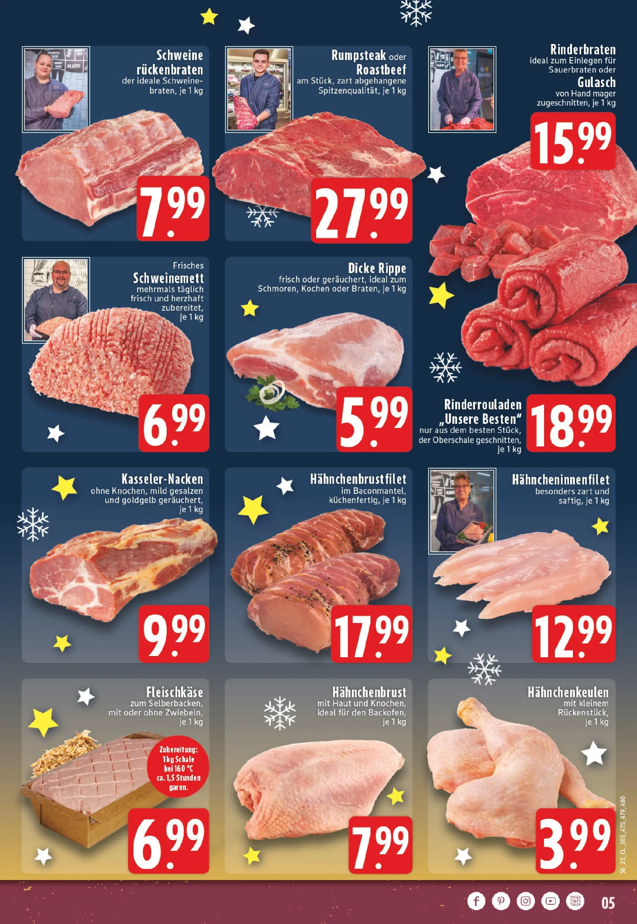 Edeka prospekt Wesel-Obrighoven	 (ab 07.12.2025) » Angebote Online | Seite: 5 | Produkte: Rinderrouladen, Rinderbraten, Rumpsteak, Roastbeef
