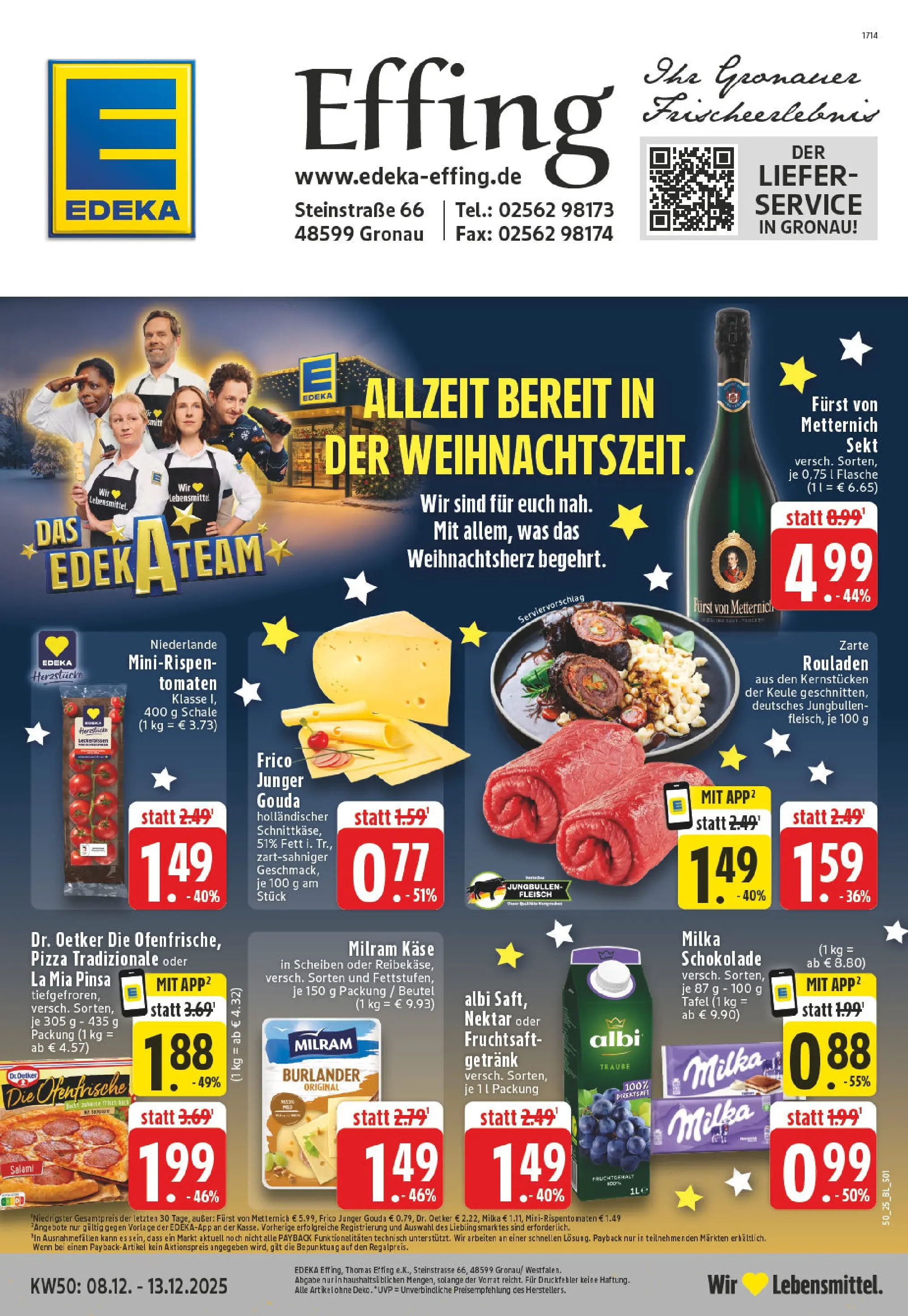 Edeka prospekt Gronau	 (ab 07.12.2025) » Angebote Online | Seite: 1 | Produkte: Furst von metternich, Käse, Schokolade, Tomaten