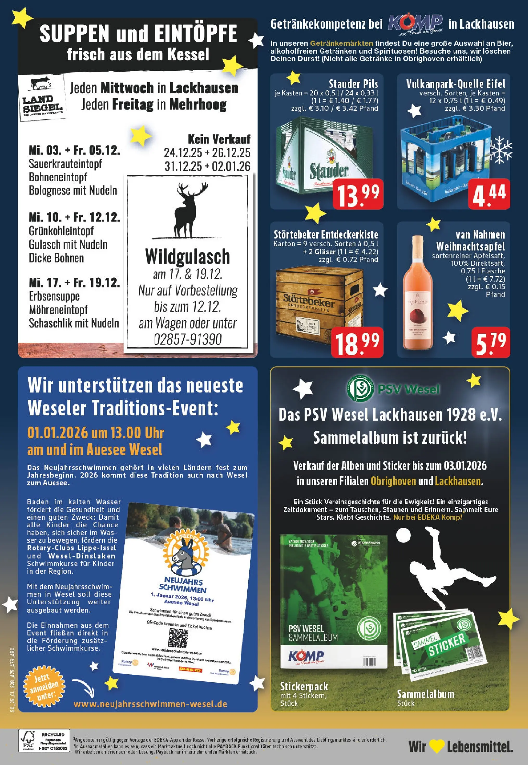 Edeka prospekt Wesel-Obrighoven	 (ab 07.12.2025) » Angebote Online | Seite: 30 | Produkte: Wasser, Gulasch, Nudeln, Uhr